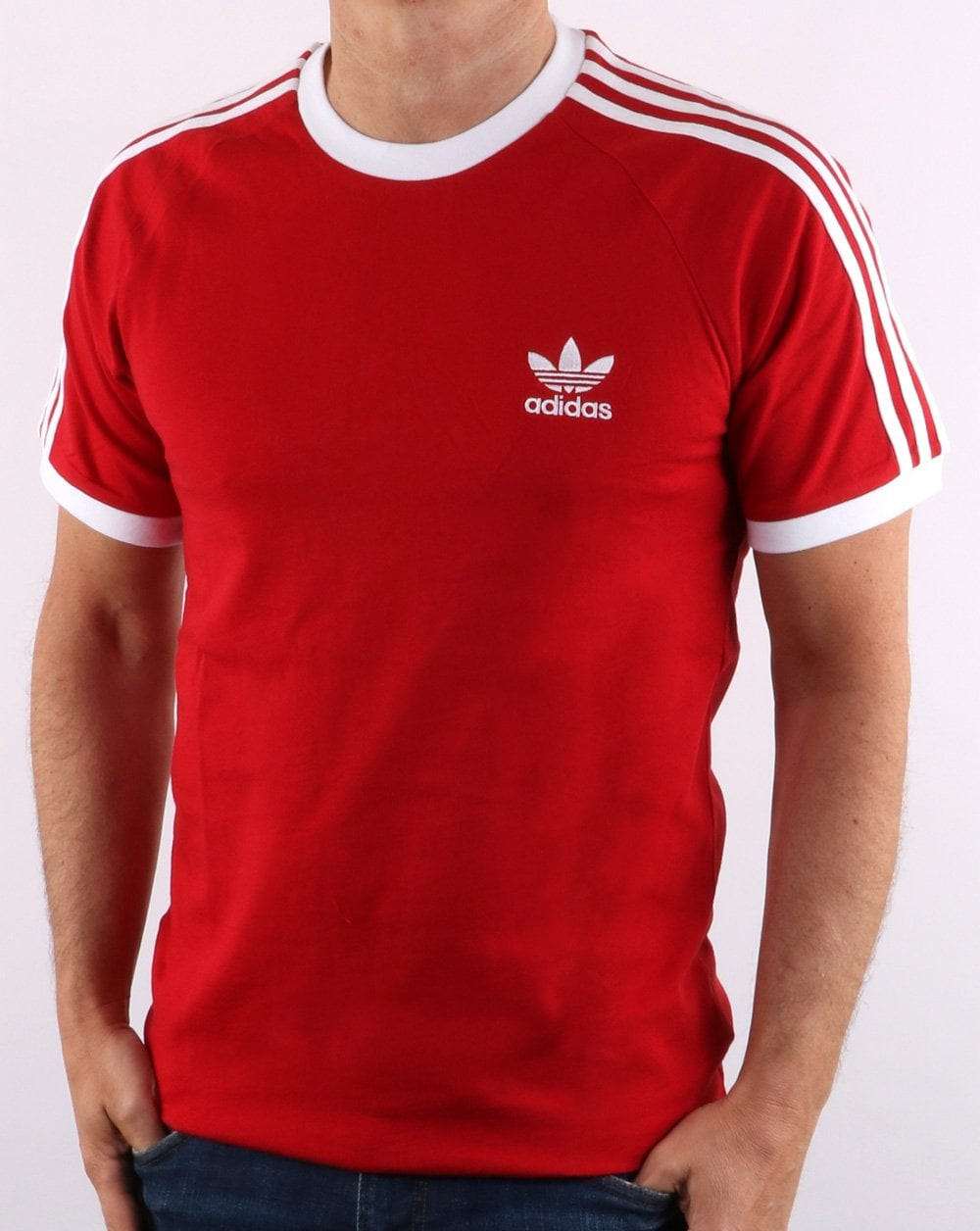 T Shirt Adidas originals Lovely Adidas originals 3 Stripes T Shirt In Power Red