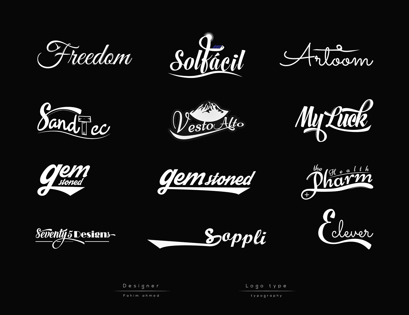 Text Logo Design Fresh Text Based Logos Design Behance