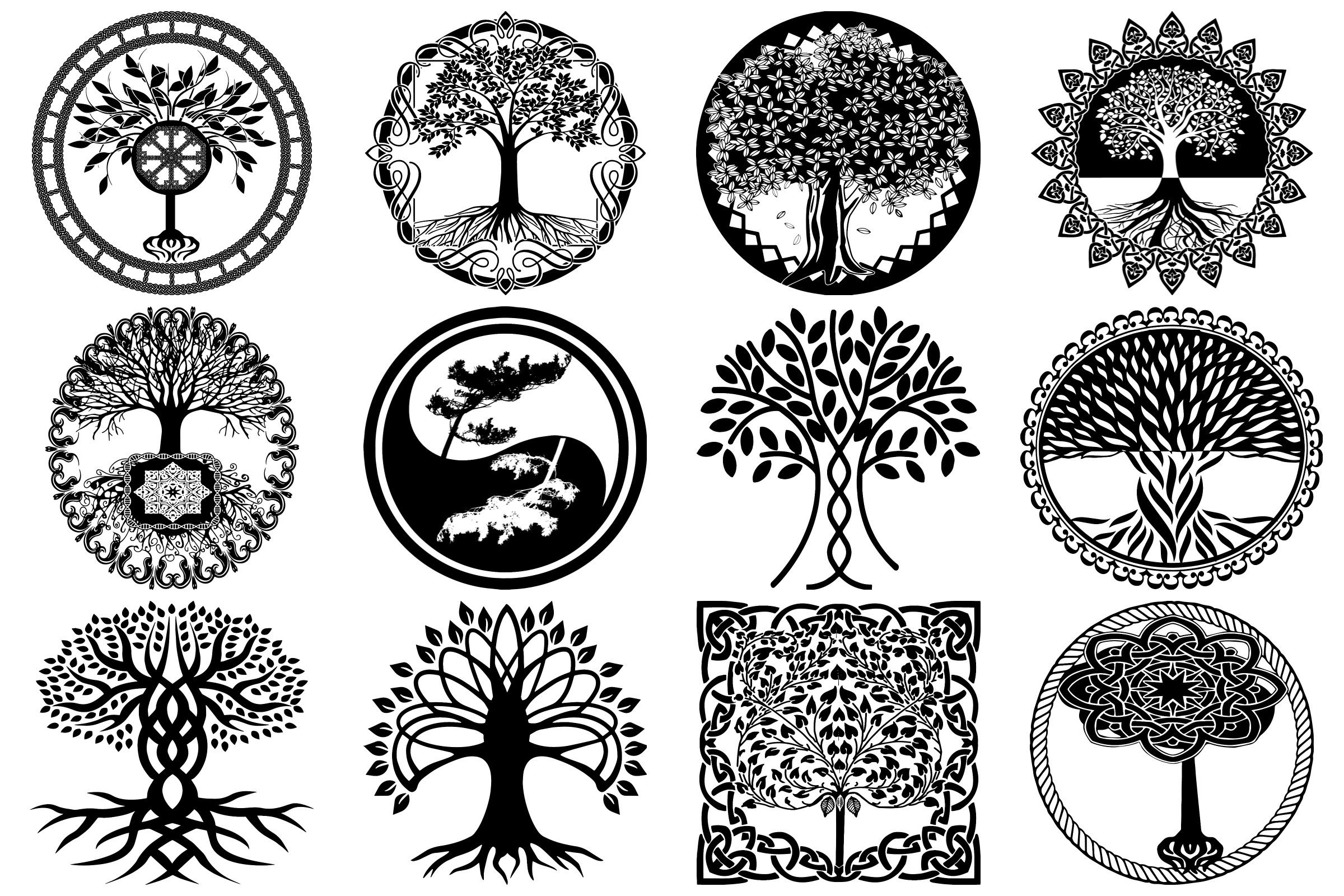 Tree Of Life Vector Art Best Of Tree Of Life Silhouettes Ai Eps Vector &amp; Png