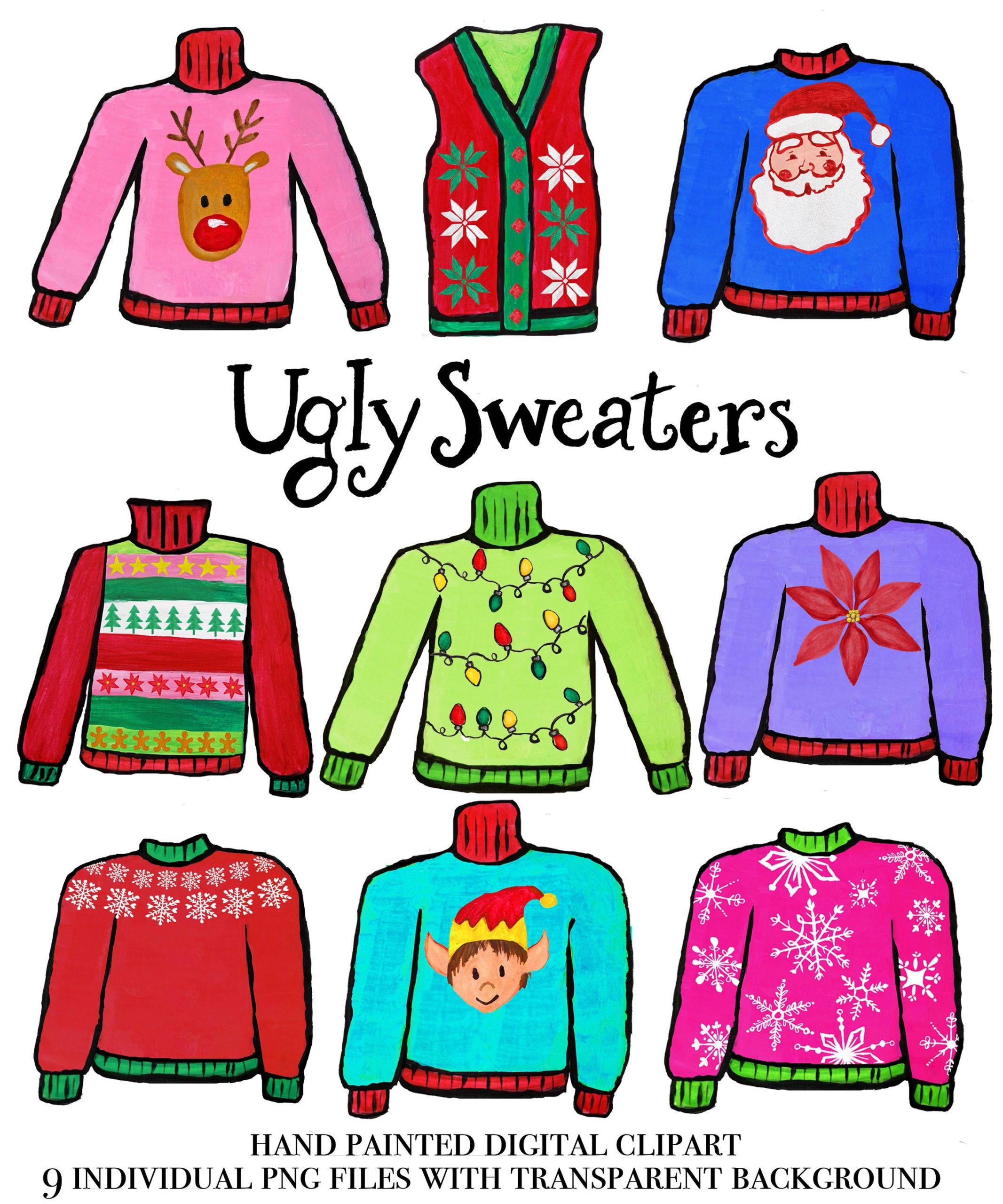 Ugly Sweater Clipart Lovely Ugly Sweater Clipart 9 Png Download Files Christmas Party Etsy