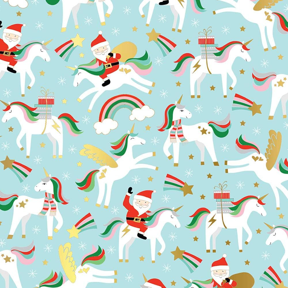 Unicorn Christmas Wrapping Paper Lovely Amazon Christmas Unicorns Folded Christmas Wrapping Paper 2 Feet