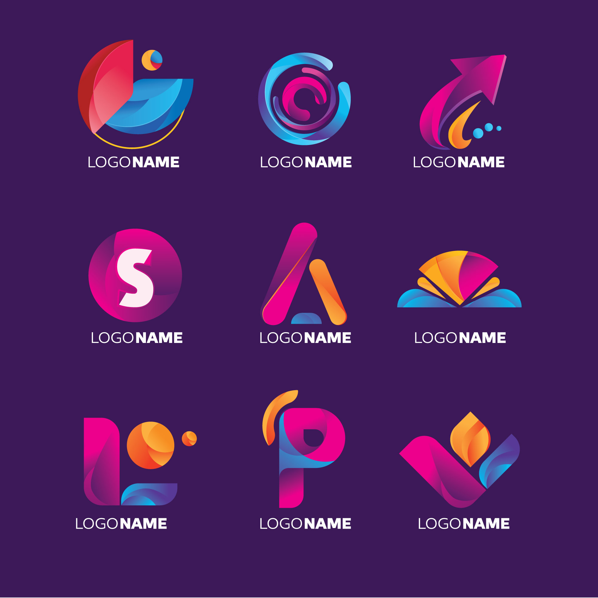 Vector Art Logo Design Unique Logo Design with Modern Shapes Vector Art at Vecteezy