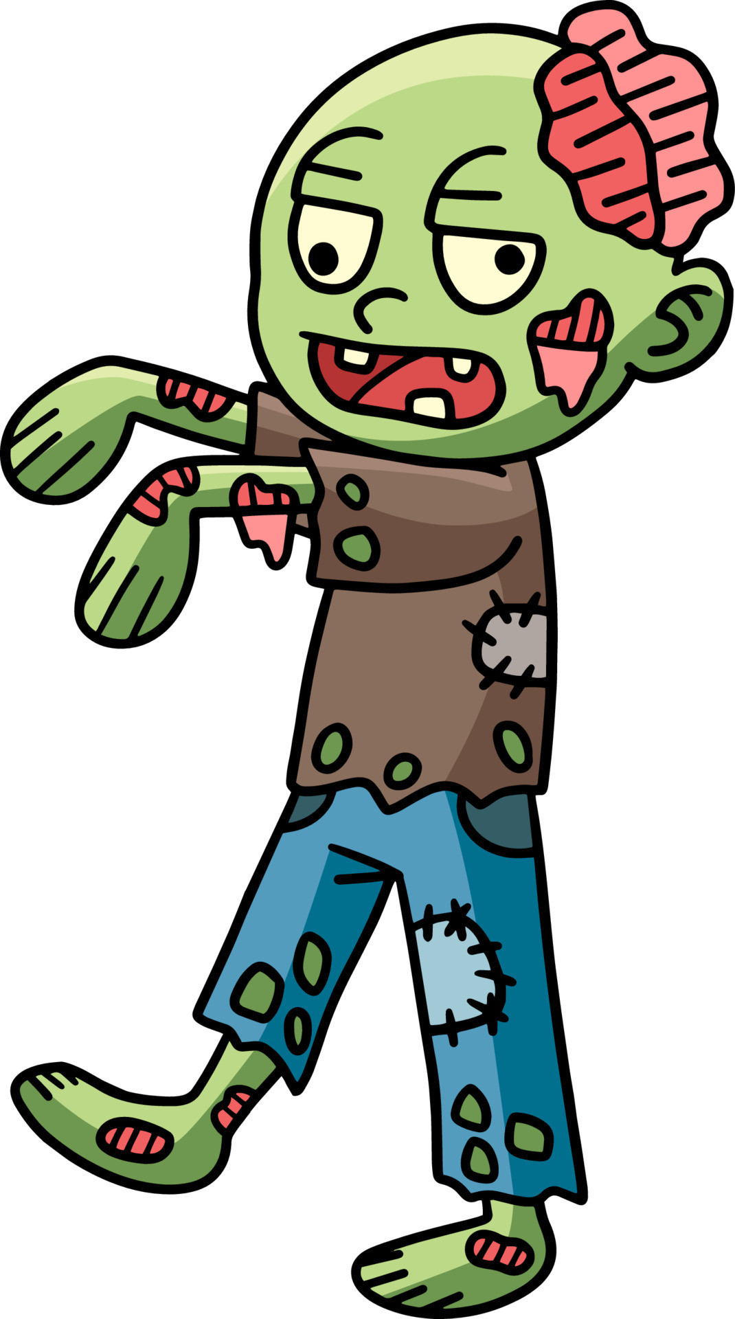 Zombie Clip Art Awesome Zombie Halloween Dibujos Animados Color Clipart Vector En Vecteezy