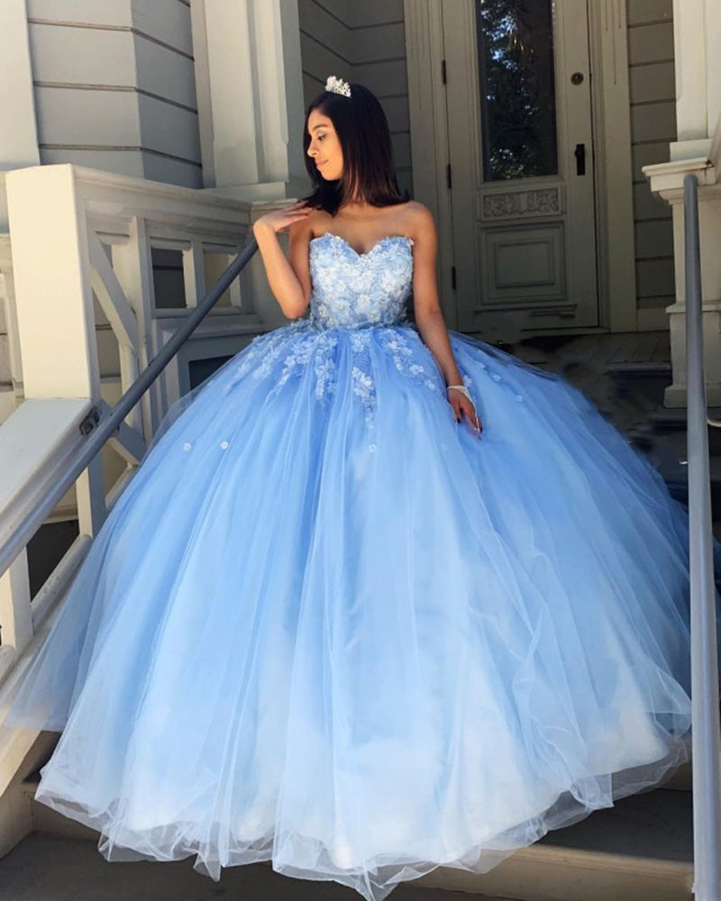 16th Birthday Party Dresses Luxury Amazing Sweetheart Lace Cinderella Blue Sweet 16 Dresses Birthday Part