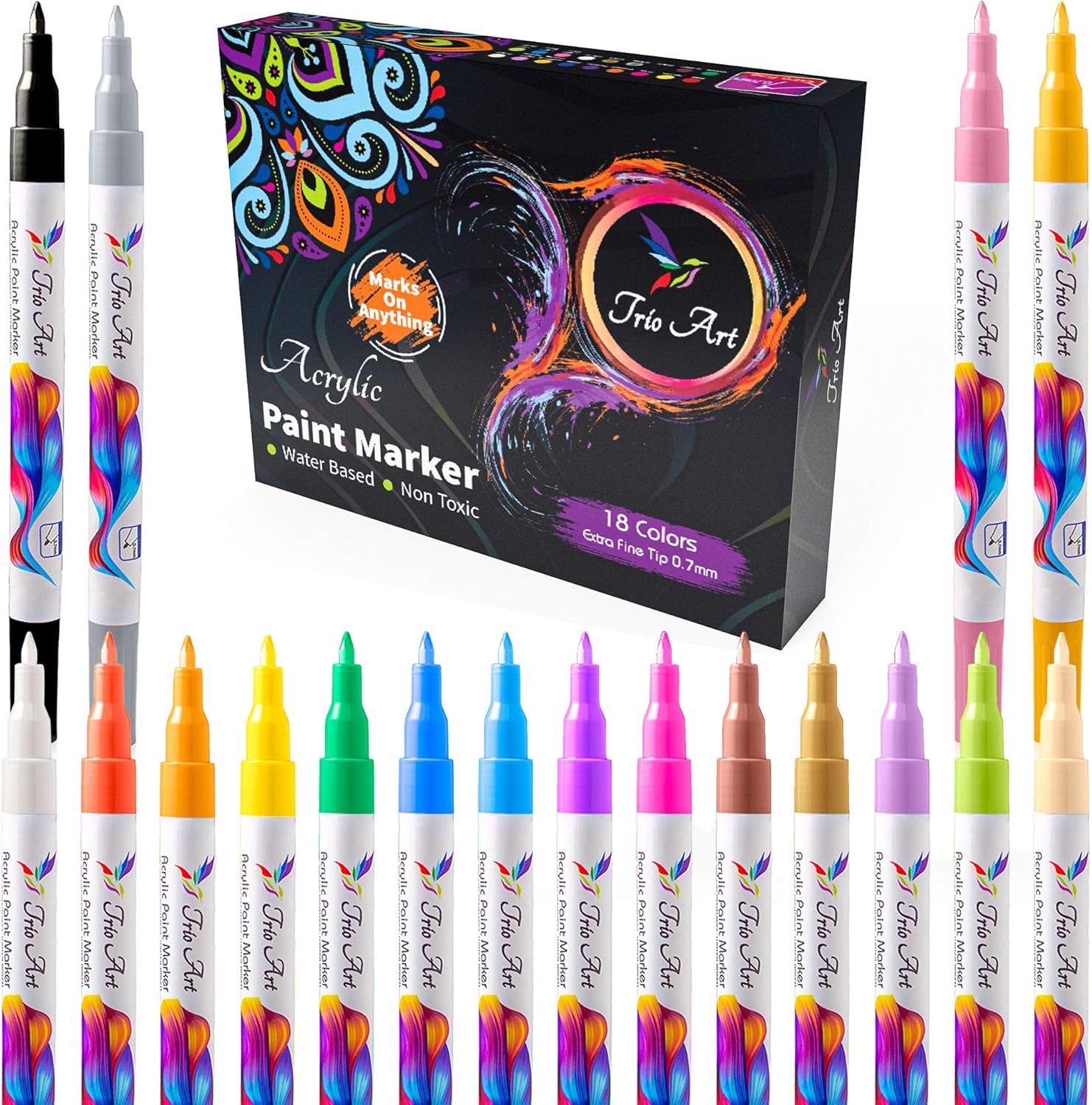 Acrylic Paint Marker Set Awesome Amazon Acrylic Paint Pens Set Of 18 Vibrant Color Markers Kit for