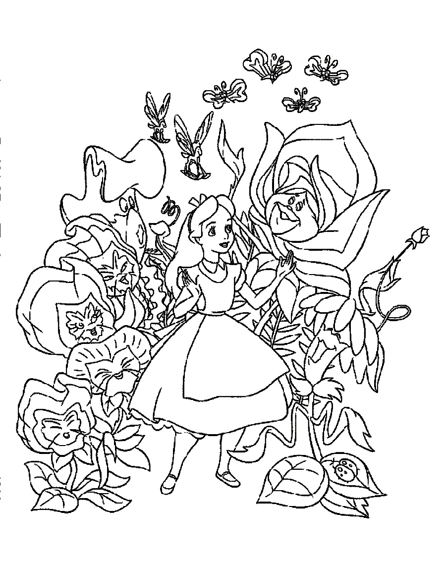 Alice In Wonderland Coloring Pages Lovely Free Printable Alice In Wonderland Coloring Pages for Kids