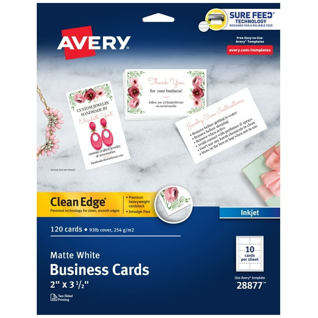 Avery 28877 Template New Avery Clean Edge Business Cards 2&quot; X 3 5&quot; White 120