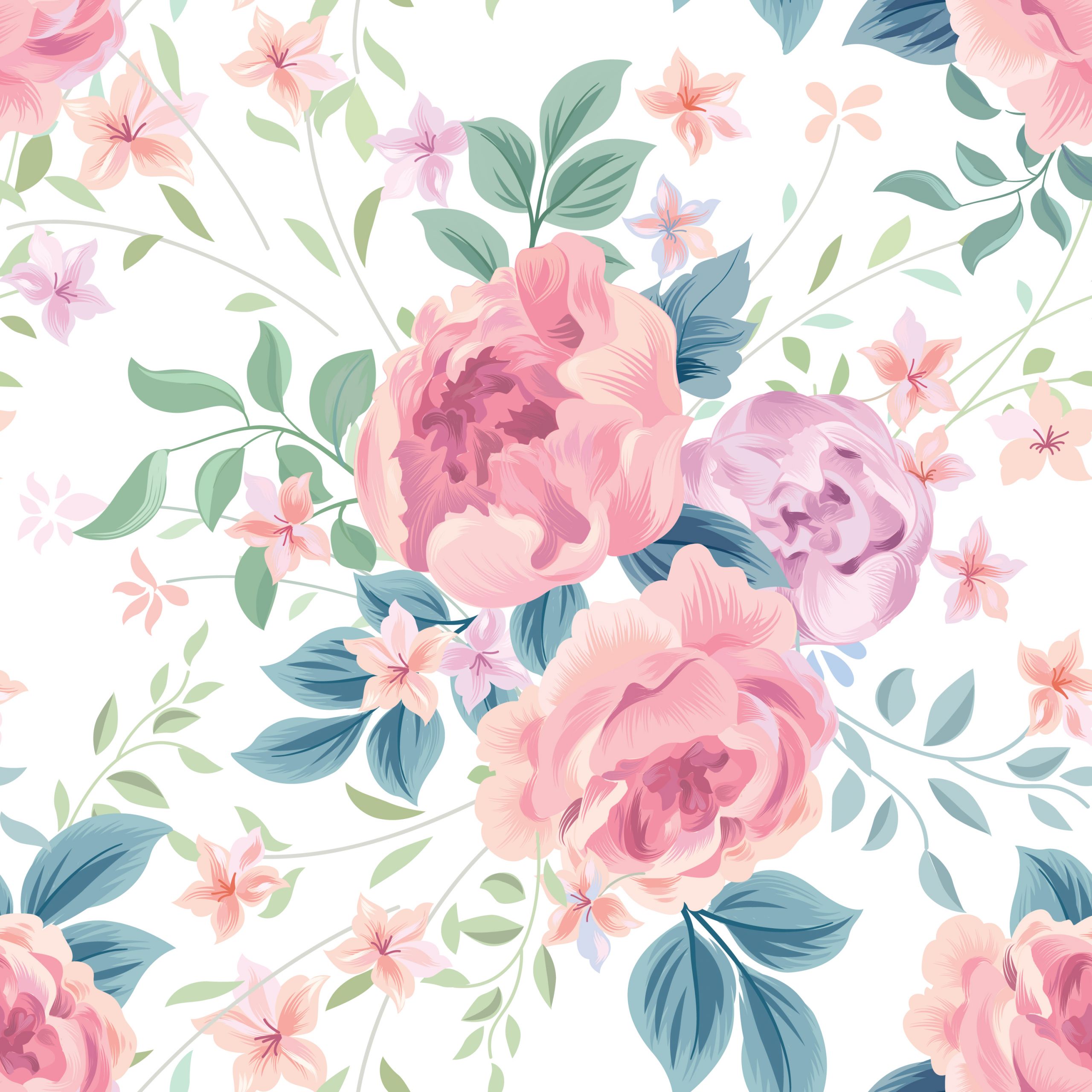 Background Flower Vector New Floral Seamless Pattern Flower Rose White Background Flourish