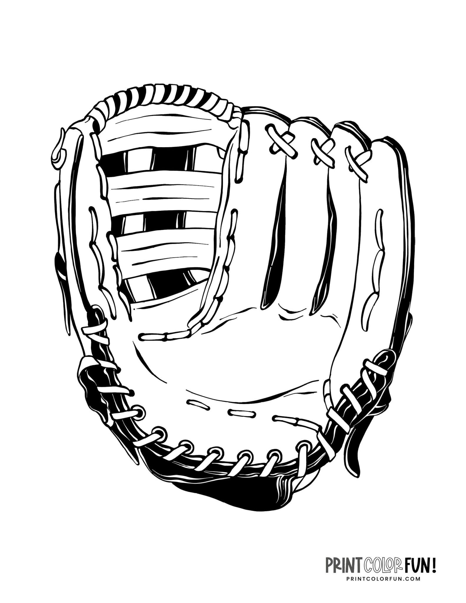 Baseball Mitt Coloring Page Awesome Baseball Gear Coloring Pages Balls &amp; Bats Mitts &amp; Hats at