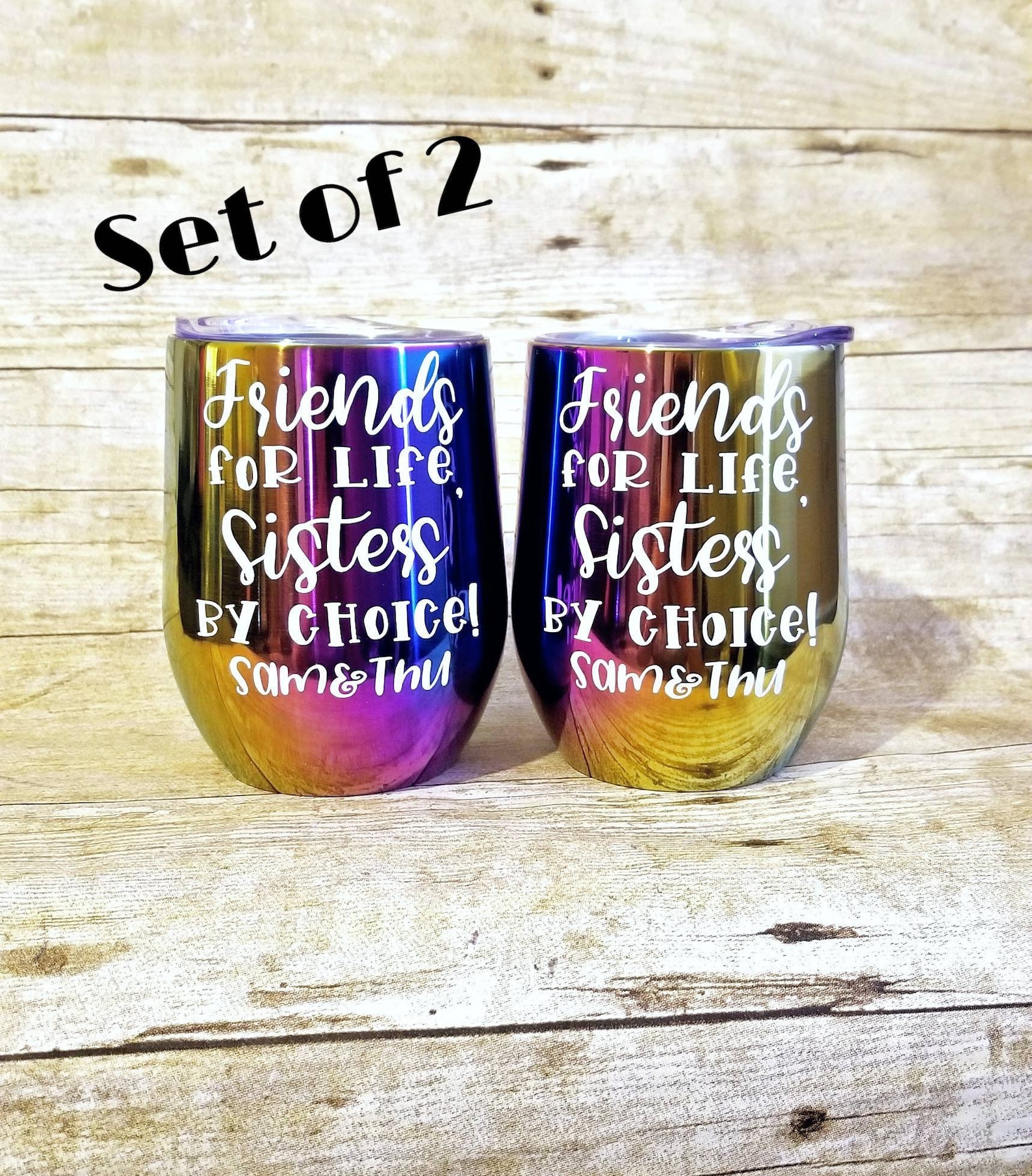 Best Friend Cups Fresh Best Friend Cup Set Bff Glass Rainbow Wine Glass Best