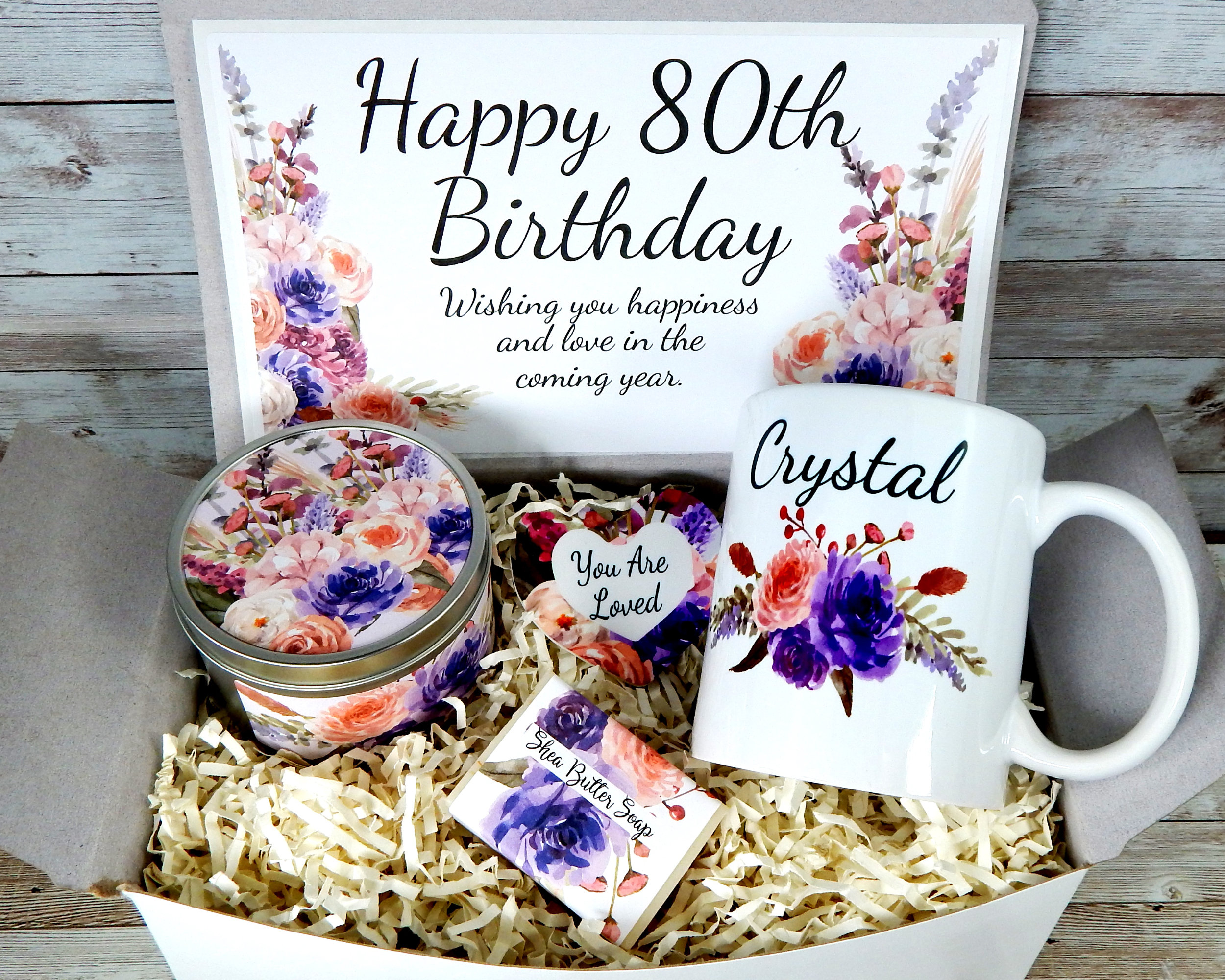 Birthday 80th Gift Ideas Awesome 80th Birthday Gift Idea Gift Basket for Her 80th Grandmas Etsy