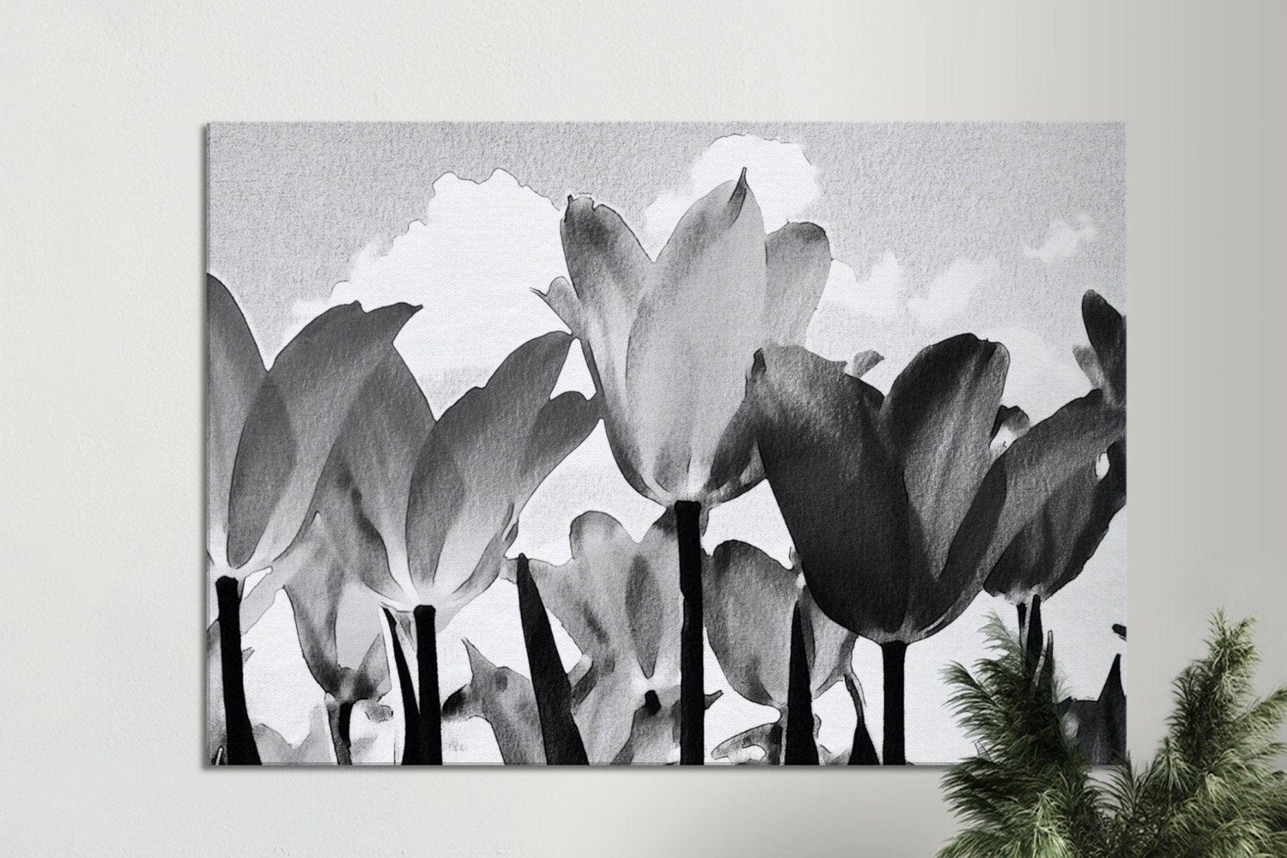 Black and White Floral Wall Art Beautiful Floral Canvas Wall Art Black &amp; White Unique Flower Prints