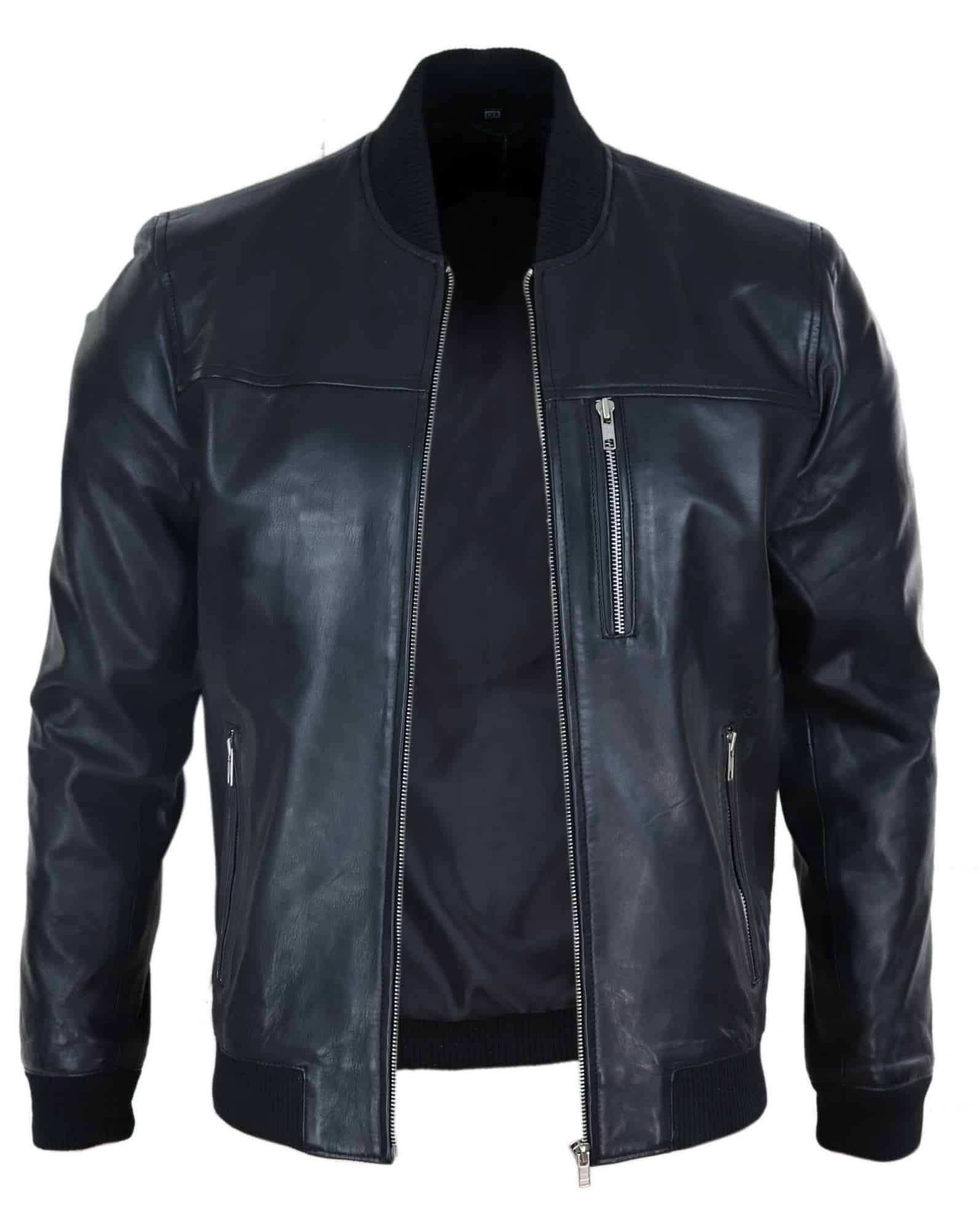 Black Leather Bomber Jacket Luxury Mens Black Leather Bomber Jacket Buy Line Happy Gentleman