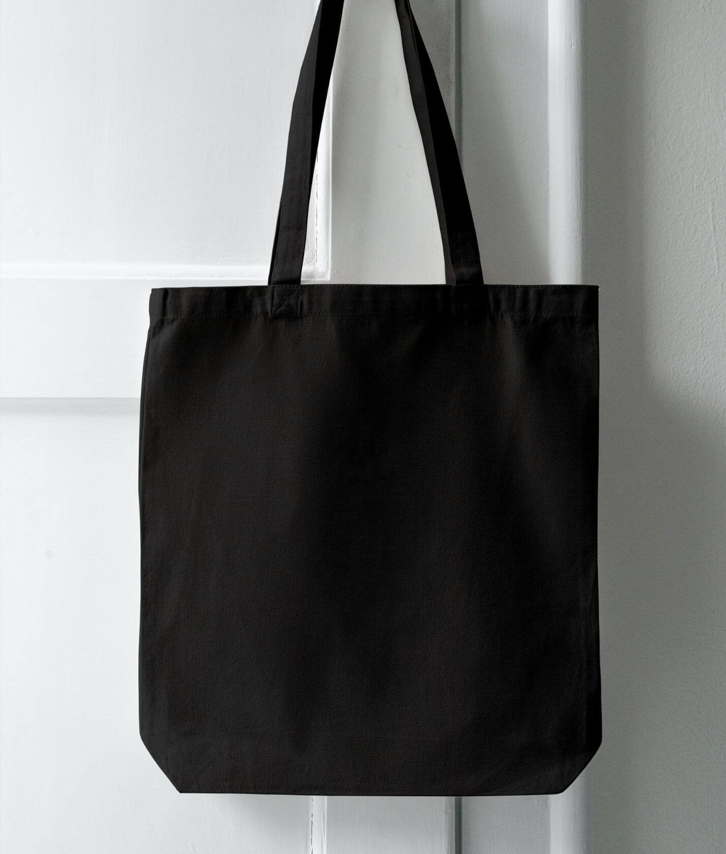 Black tote Bag with Zipper Elegant Plain Black Zipper tote Bag Stylish and Functional