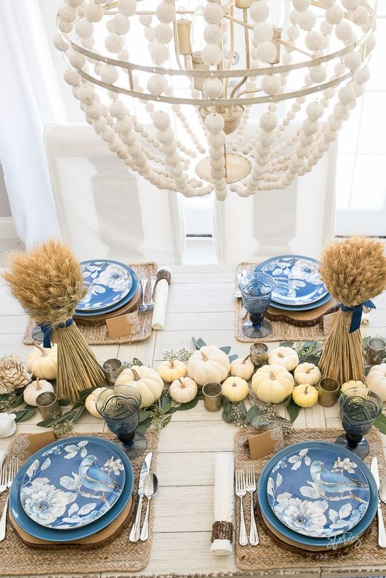 Blue Thanksgiving Decor Best Of 43 Thanksgiving Décor Ideas with Blue Digsdigs