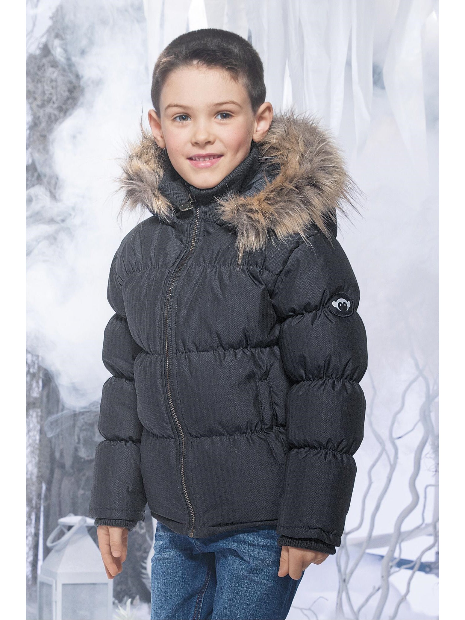 Boys Puffer Jacket Elegant Boys Basecamp Faux Fur Hooded Puffer Coat Chasing Fireflies