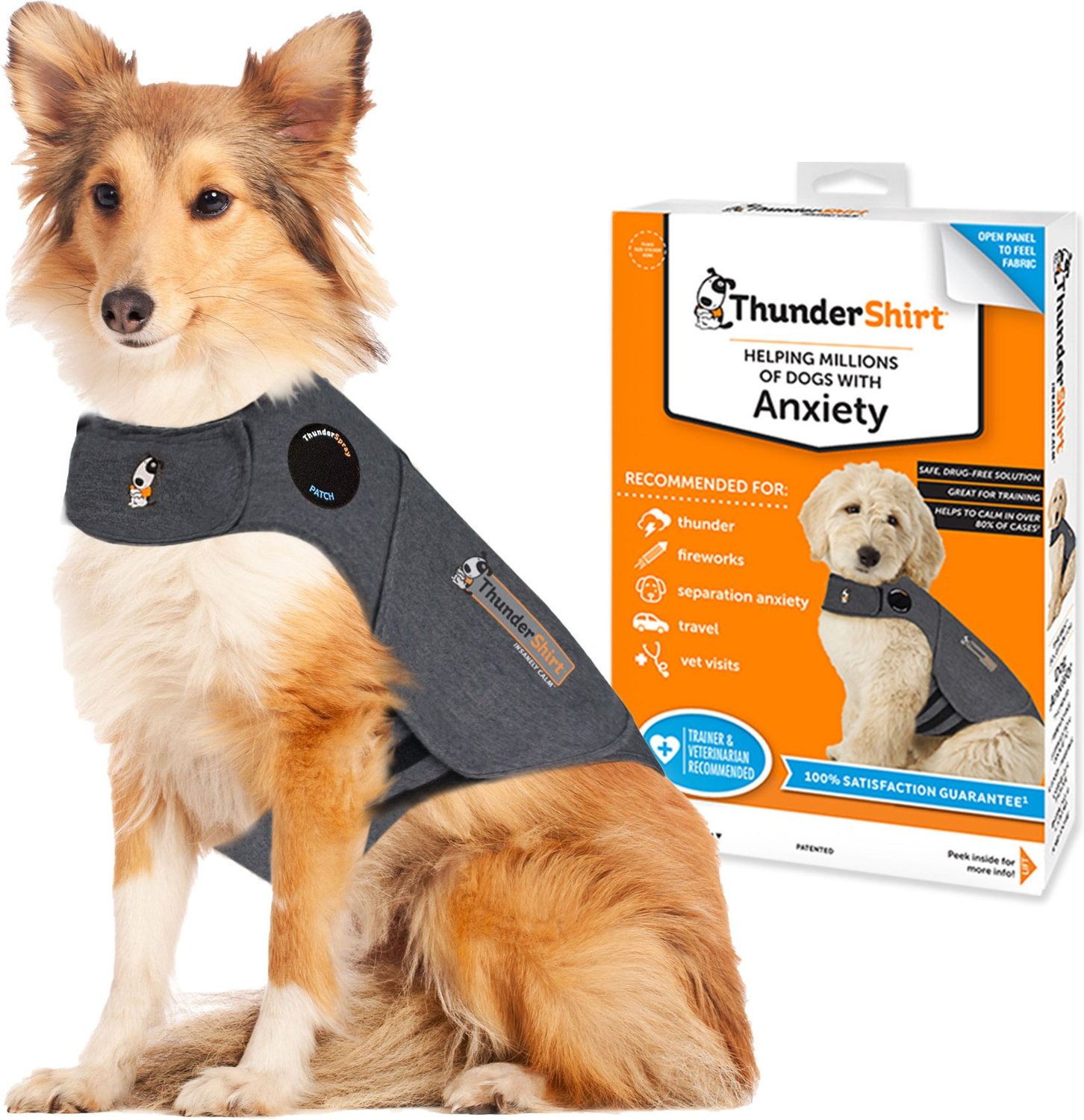 Calming Shirt for Dogs Luxury Thundershirt Anxiety &amp; Calming Aid for Dogs Heather Grey