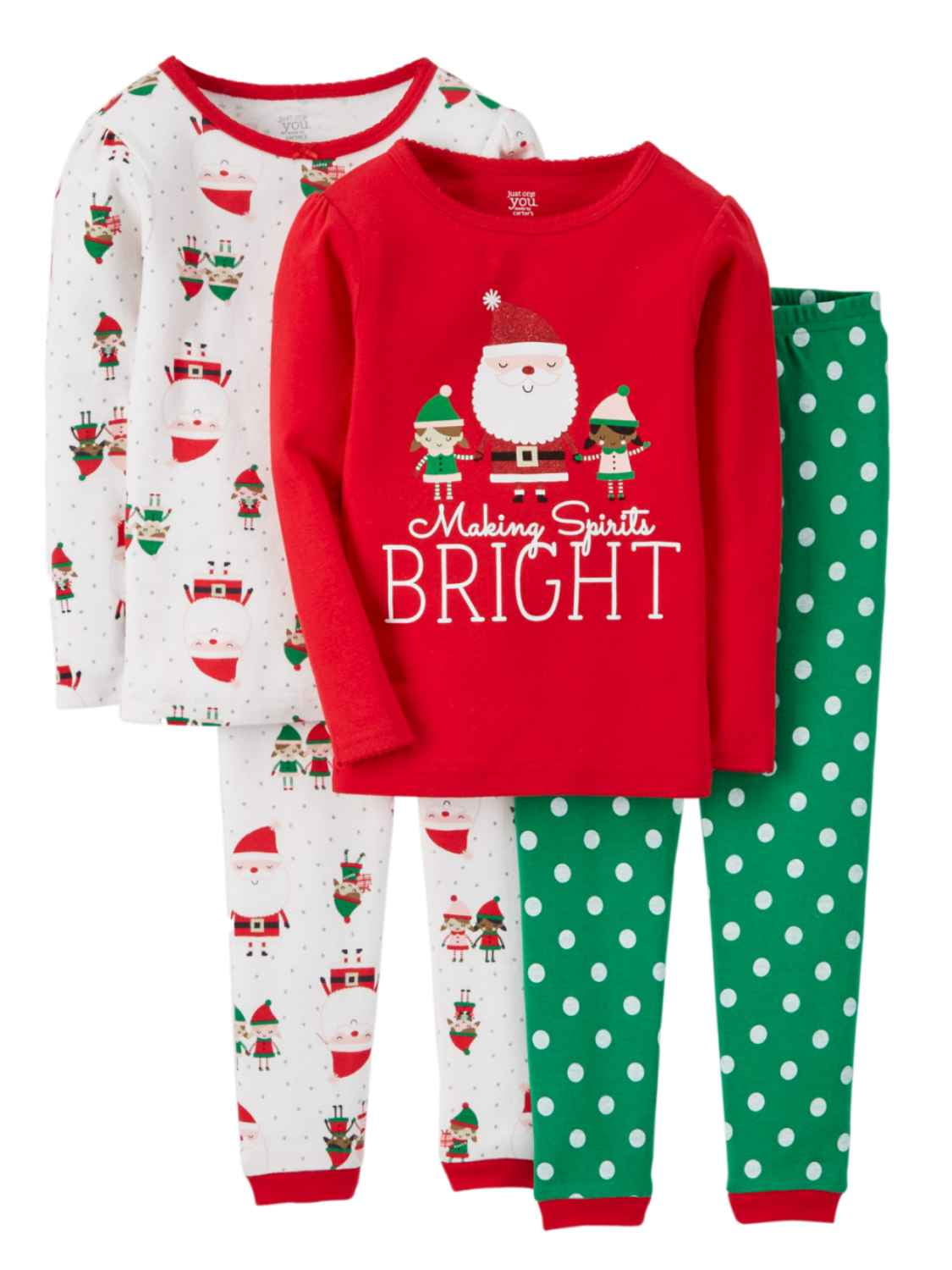 Carters Christmas Pajamas Unique Carter S Carters Girls Red Making Spirits Bright Elf Santa Holiday