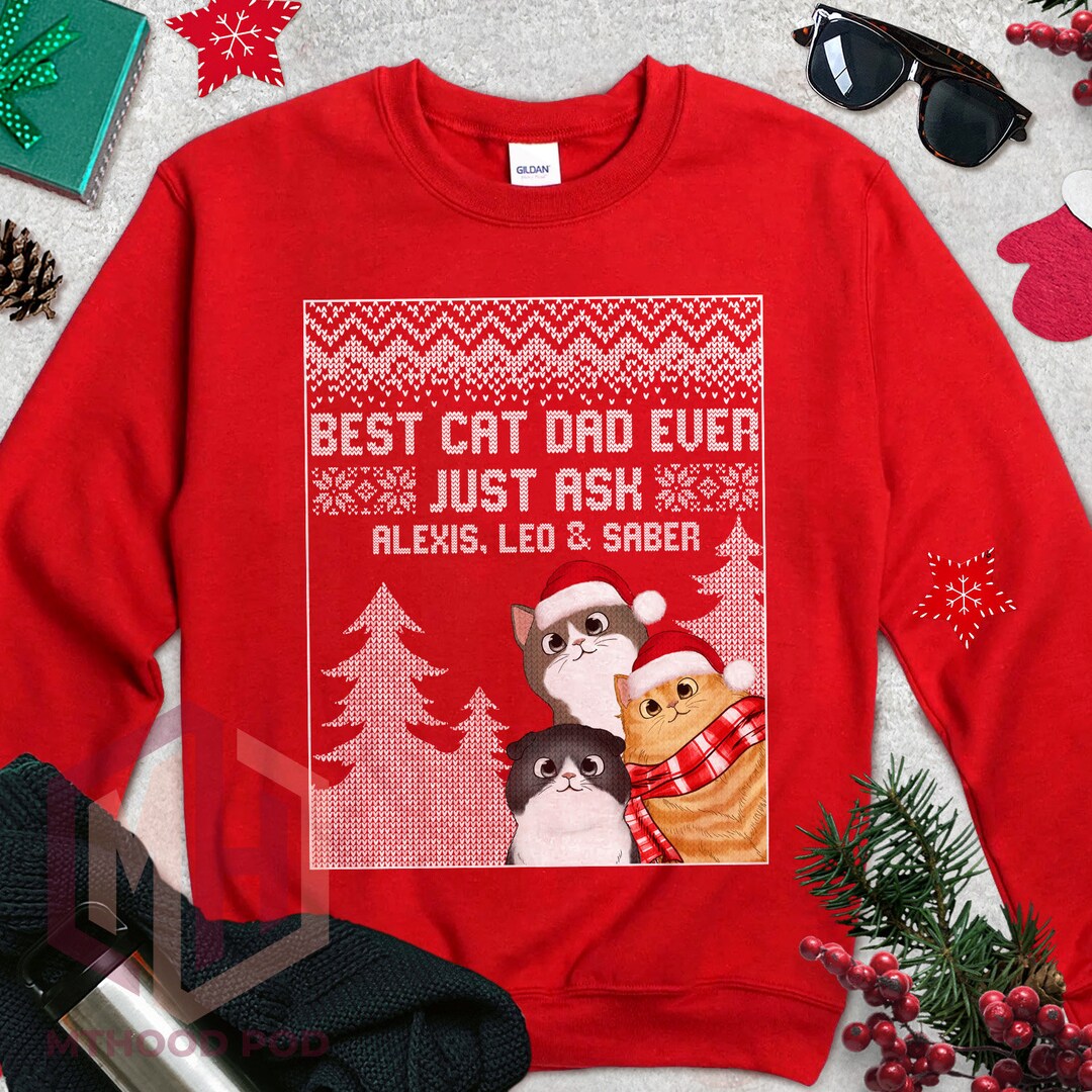 Cat Dad Sweaters Unique Best Cat Dad Ever Best Cat Dad Sweaters Cat Dad Shirts Etsy