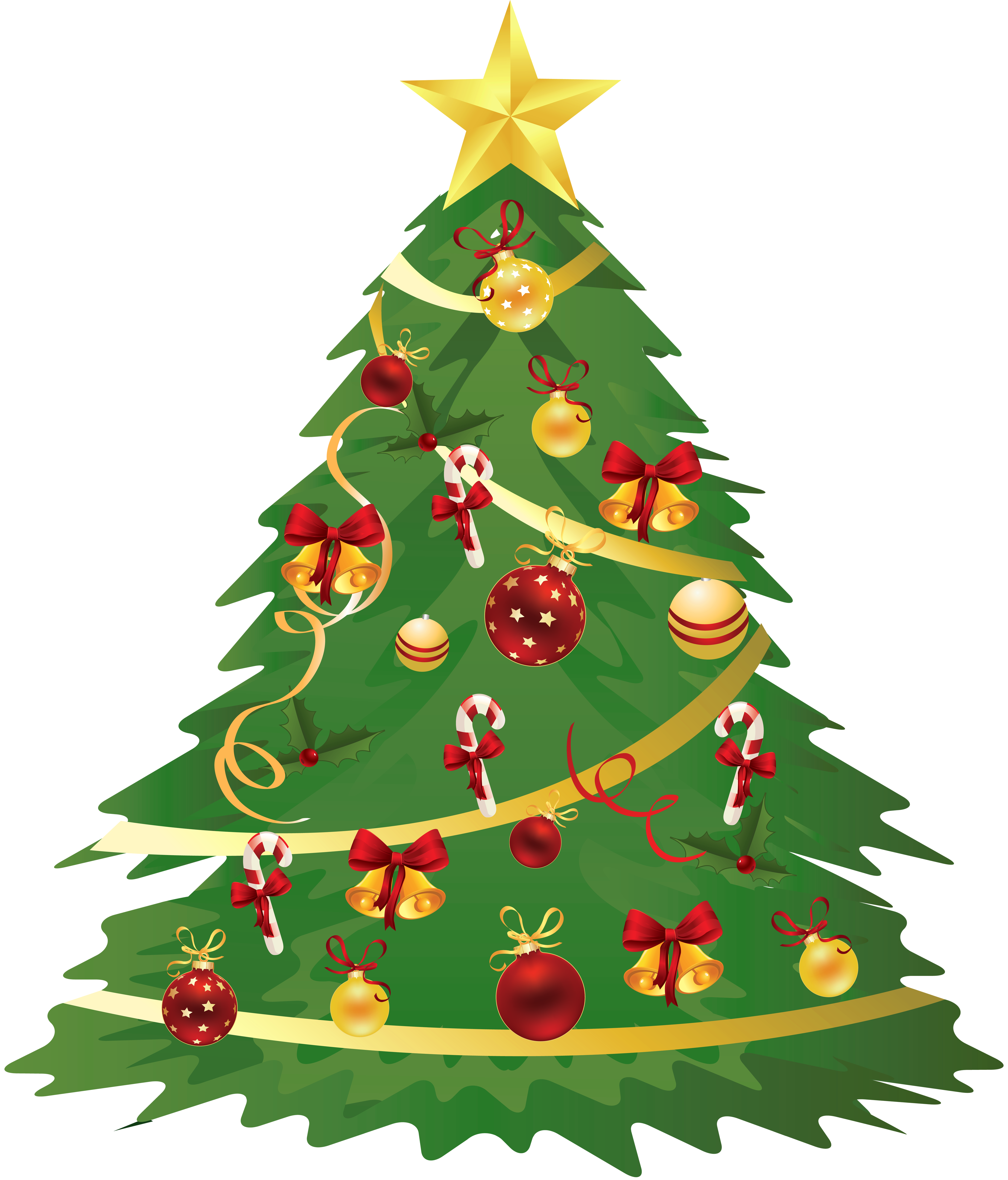 Christmas Clip Art Transparent Awesome Transparent Christmas Tree with ornaments and Candy Canes