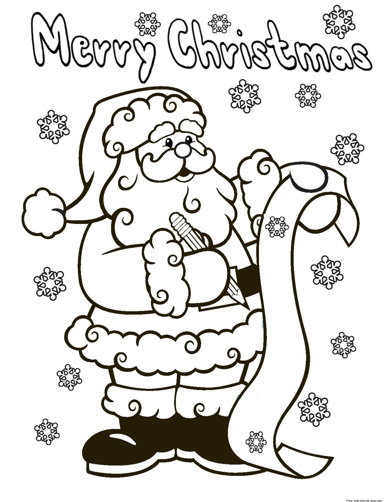 Christmas Coloring Sheets to Print for Free Elegant Santa Claus Wish List Printable Christmas Coloring Pages