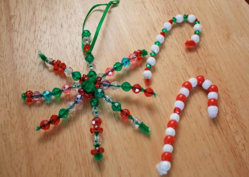 Christmas Crafts with Beads New Easy Handmade Holiday Bead ornaments