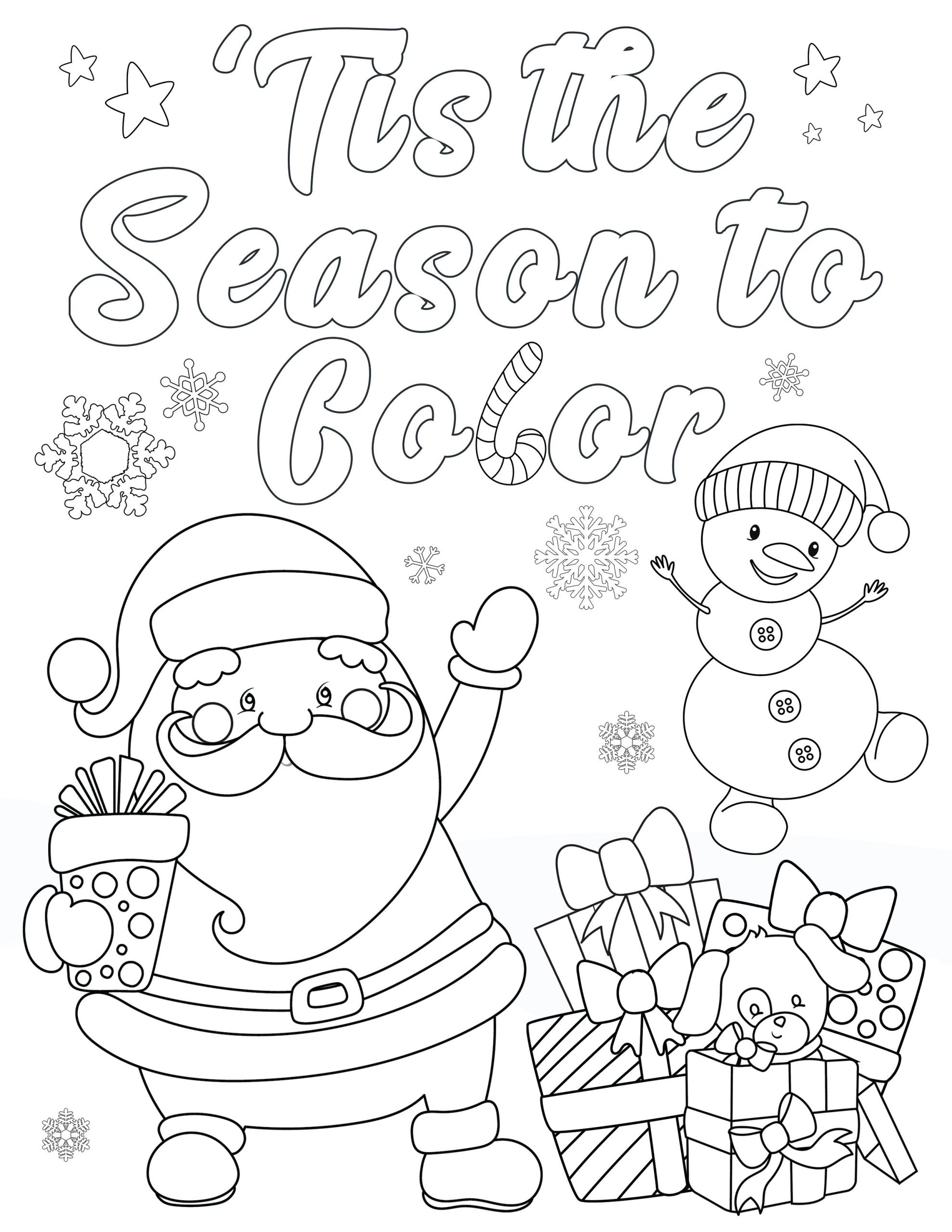 Christmas Sheets to Color Unique Free Christmas Coloring Page Tis the Season to Color Happiness is