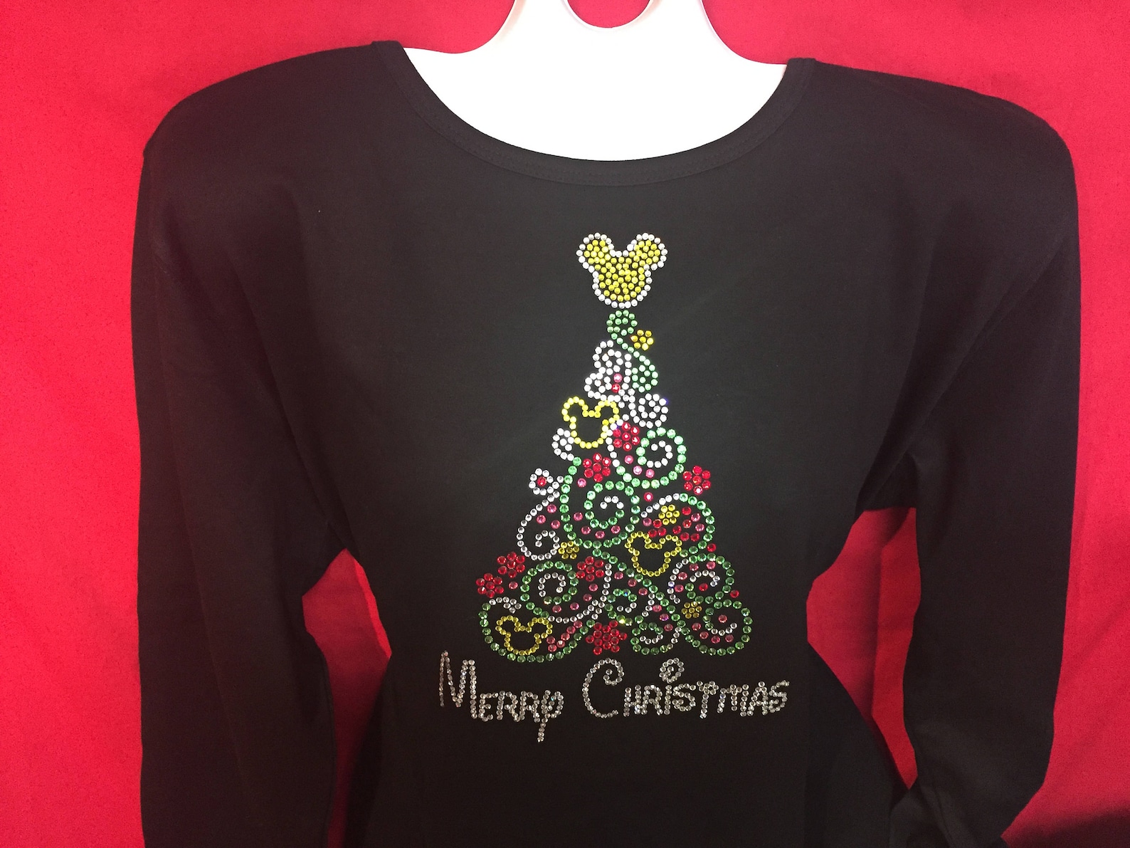 Christmas Shirts for Disney New Disney Christmas Shirt Women S Rhinestone Mickey Mouse