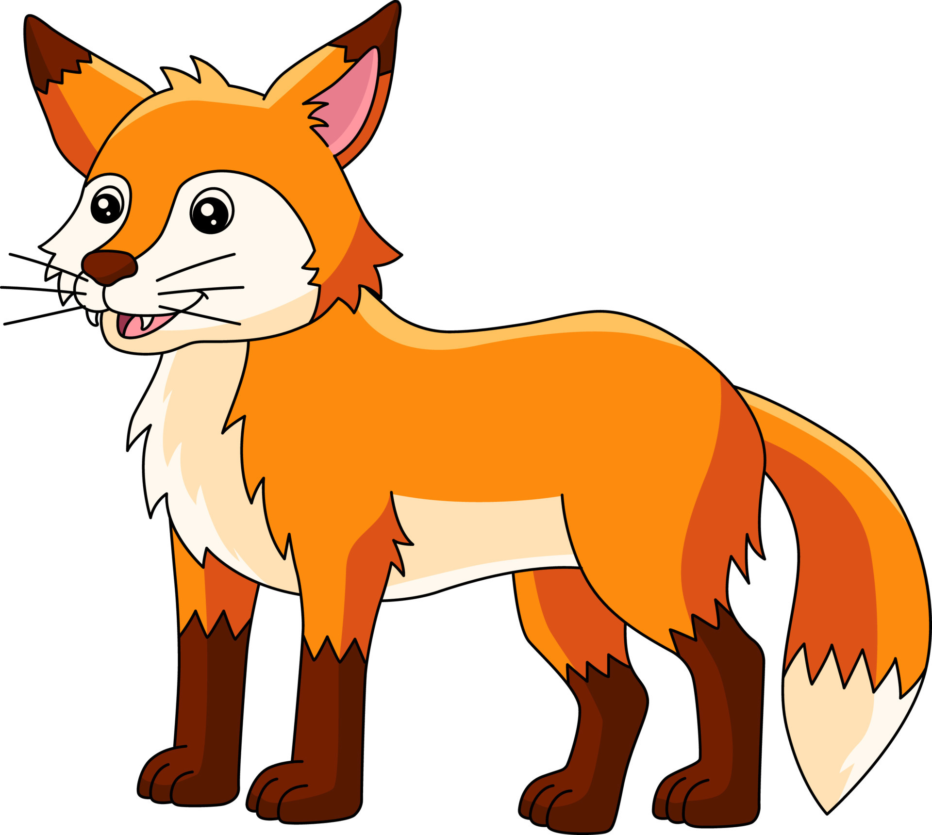 Clip Art Fox Awesome Fox Cartoon Colored Clipart Illustration Vector Art at Vecteezy