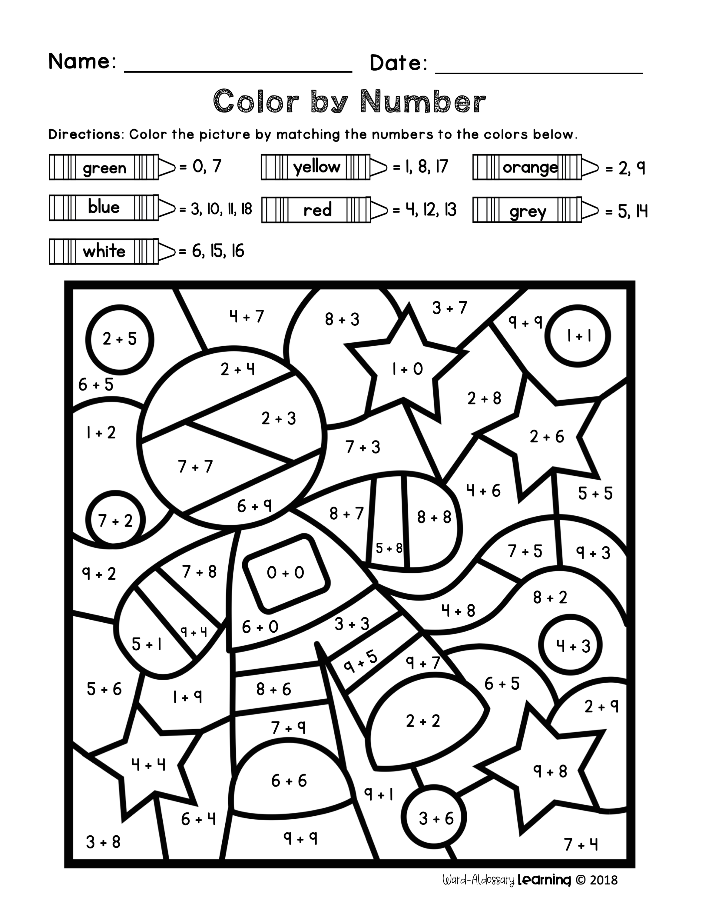 Color by Number Math Worksheets Luxury Color by Number Printable Worksheets