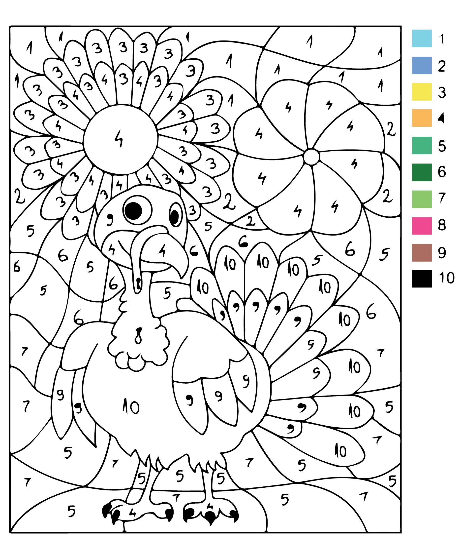 Color by Number Thanksgiving Printable Inspirational Thanksgiving Color by Number Coloring Pages 10 Free Pdf Printables