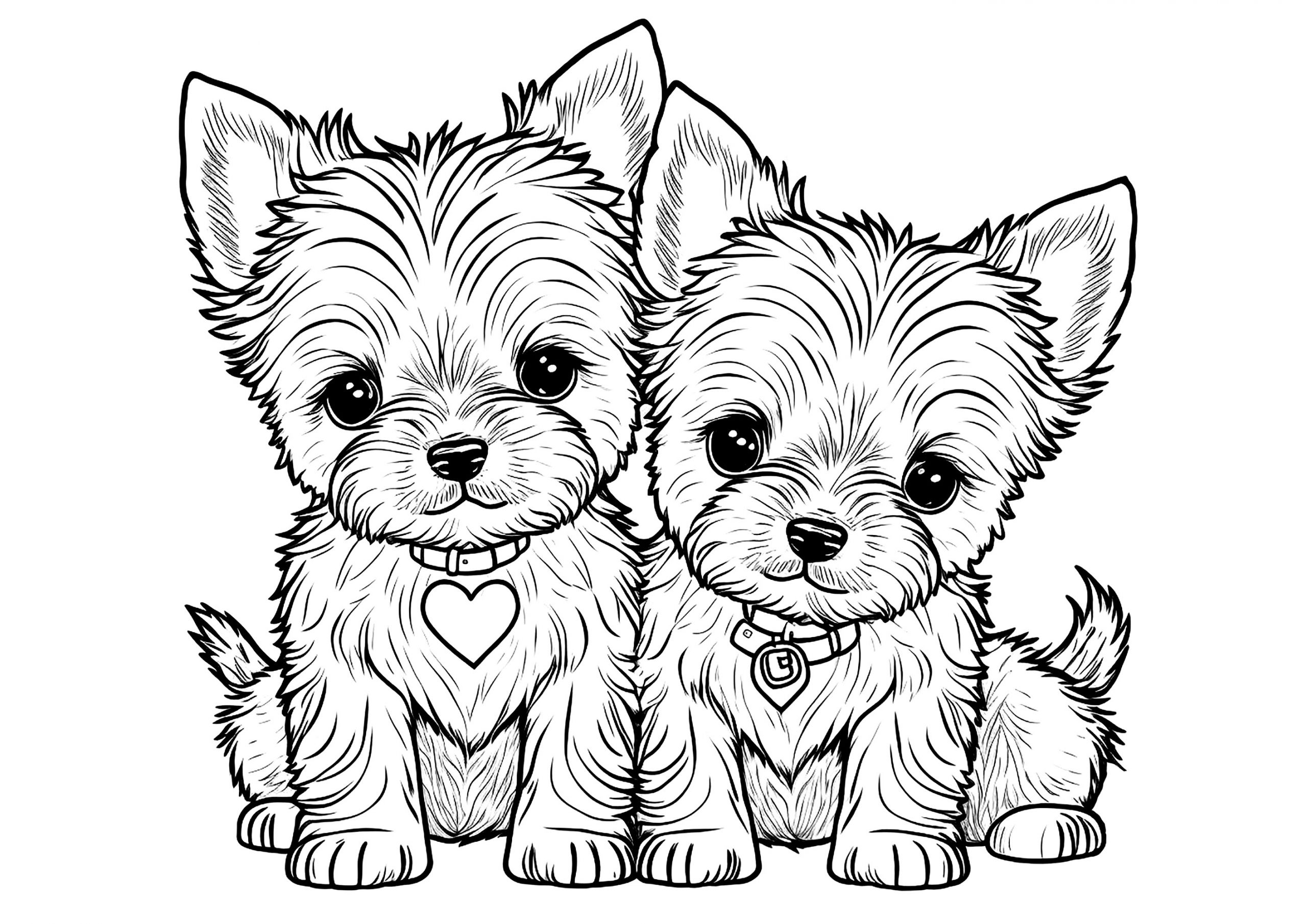 Colouring Pages Dogs and Puppies New Two Little Puppies Dog Coloring Pages for Kids