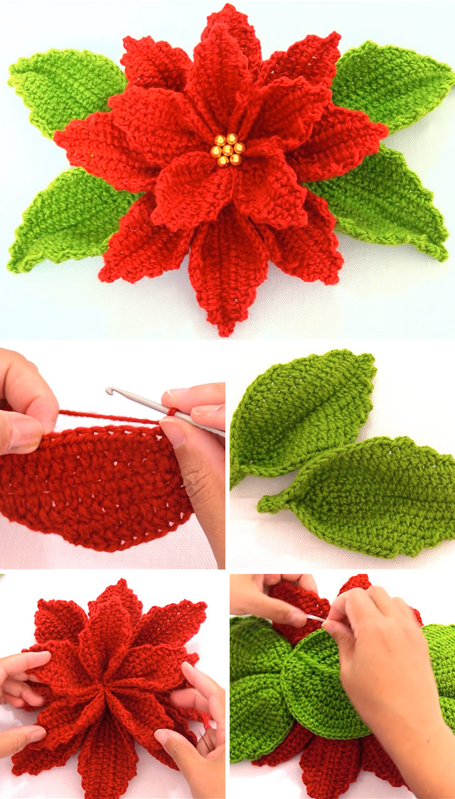 Crochet Poinsettia New Crochet Poinsettia Flower to Make for Decor