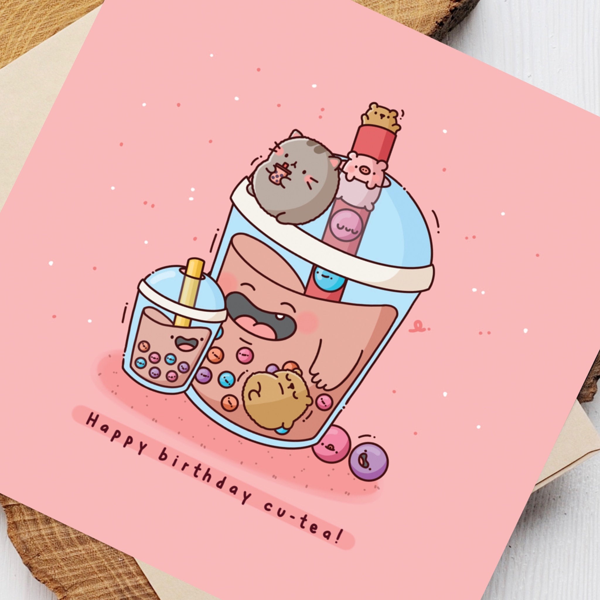 Cute Birthday Cards Awesome Cute Birthday Card for Friend Kawaii Boba Tea Birthday Card