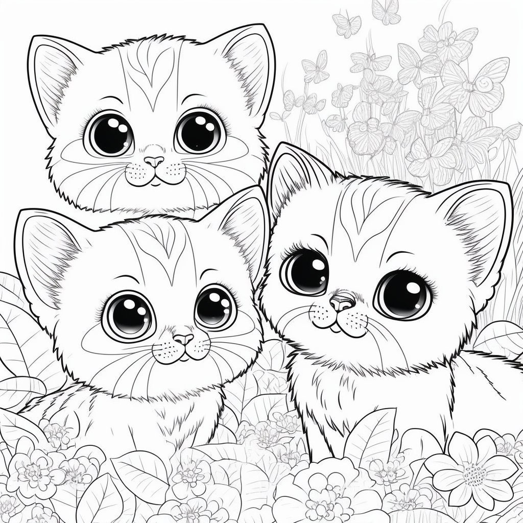 Cute Cat Coloring Luxury 50 Coloring Pages Of Cute Cats for Kids Coloring Pages Etsy