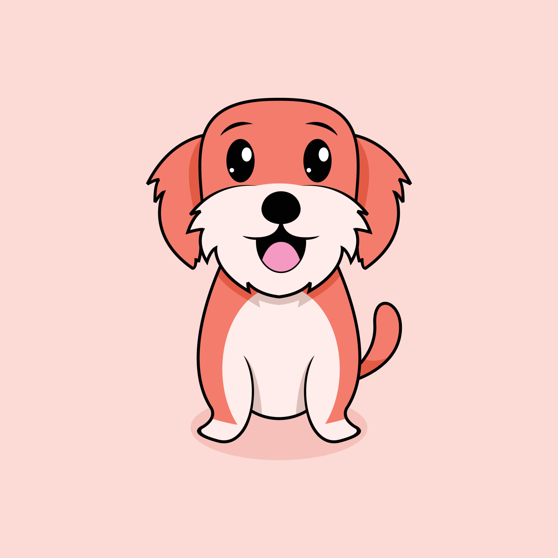 Cute Dog Illustration Awesome Simple Minimalist Cute Dog Cartoon Illustration Drawing Premium Vector