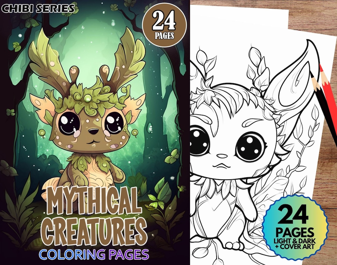 Cute Mythical Creatures Coloring Pages Awesome 24 Cute Mythical Creature Coloring Pages Instant Pdf Etsy