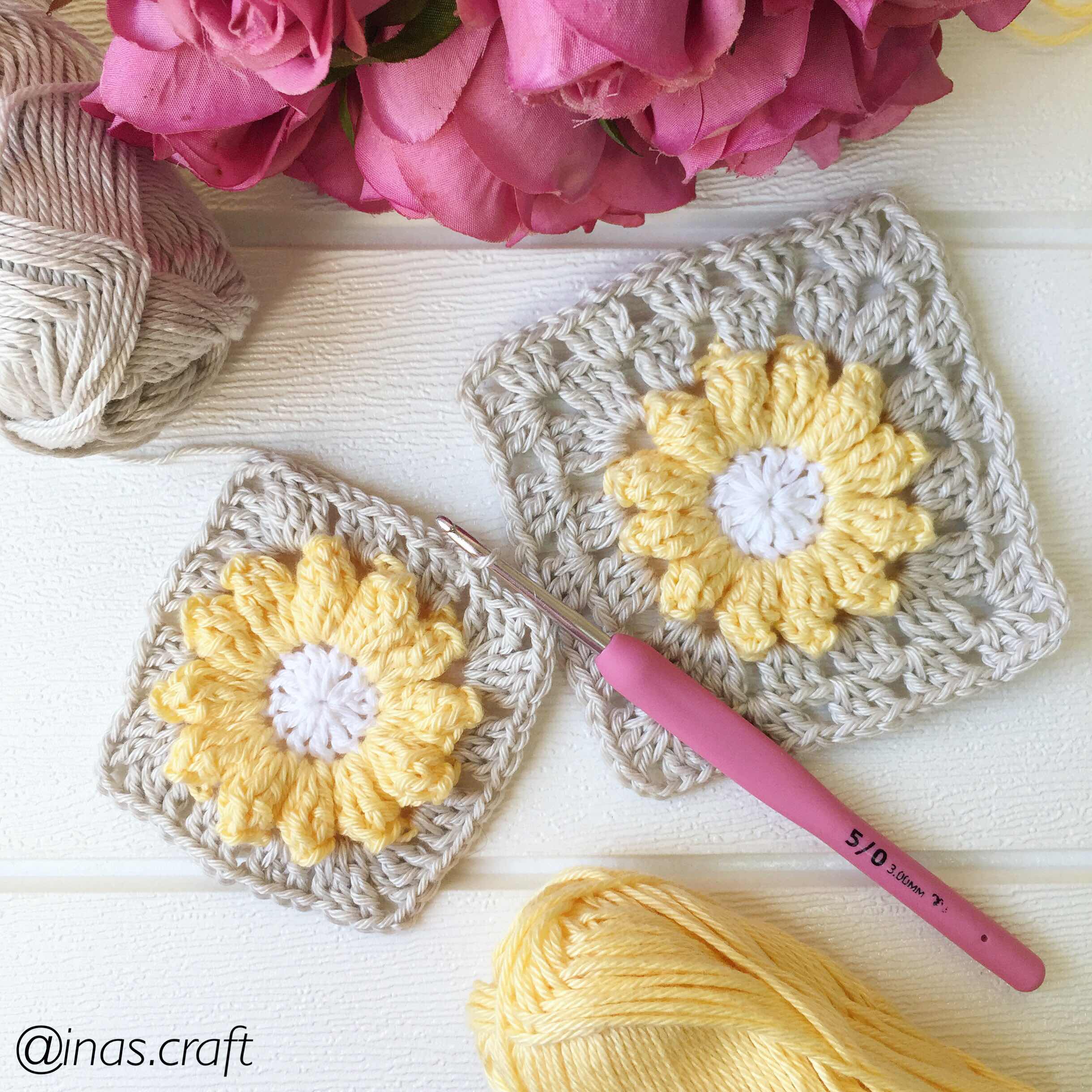 Daisy Granny Square Fresh Daisy Granny Square Crochet Pattern Inas Craft