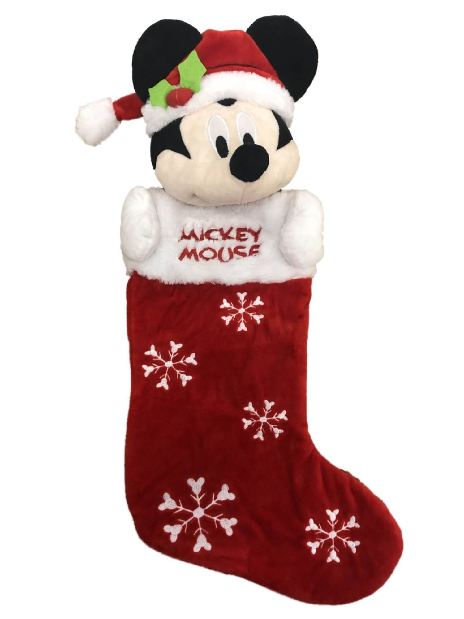 Disney Christmas Stocking Unique Disney Mickey Mouse Santa Claus Holly Snowflake Christmas Holiday