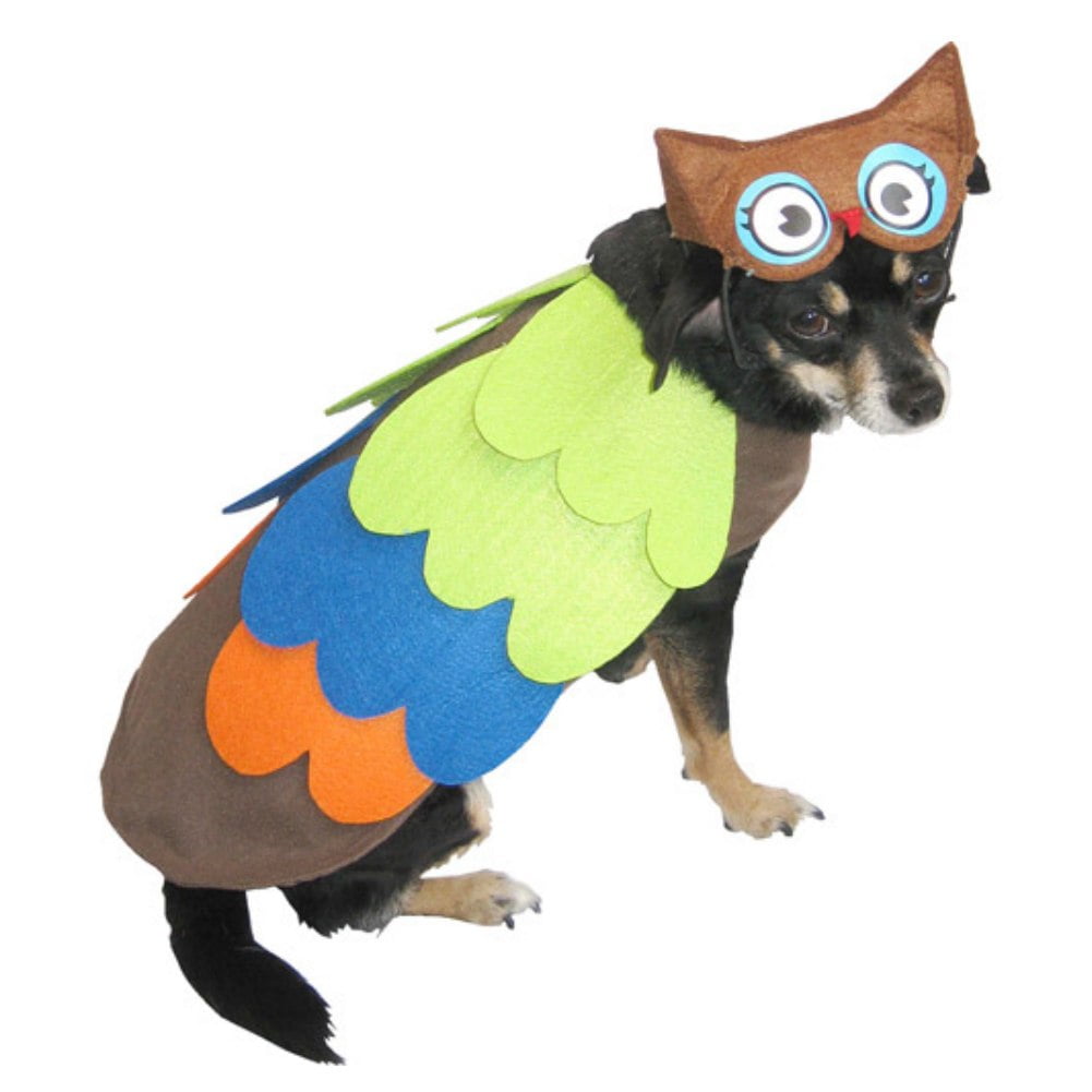 Dog Owl Costume Awesome Owl Dog Costume Colorful Bird Pet Outfit with Hat Walmart