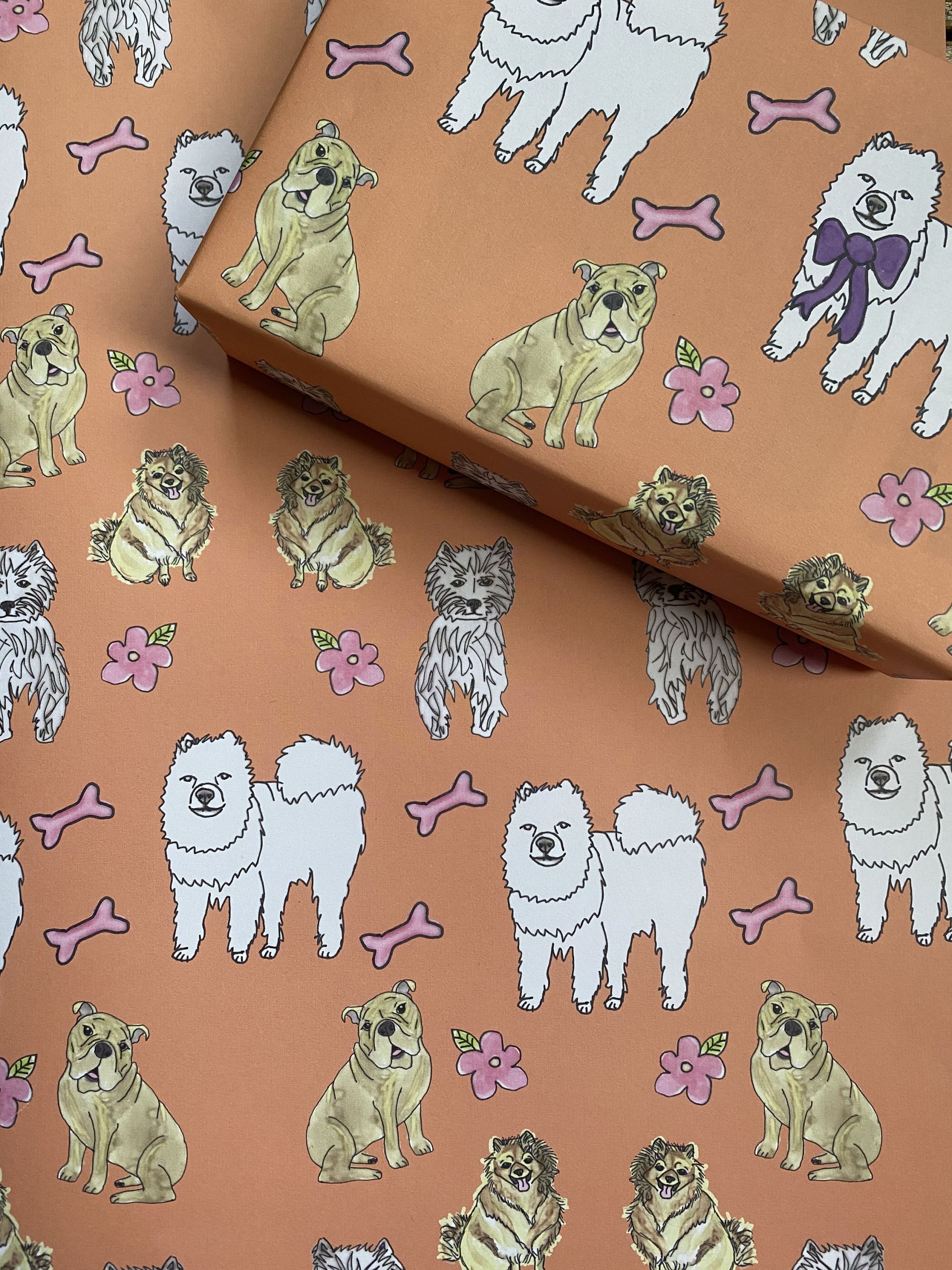 Dog Wrapping Paper Unique Dog Party Dog Wrapping Paper Gift Wrap Dogs Samoyed