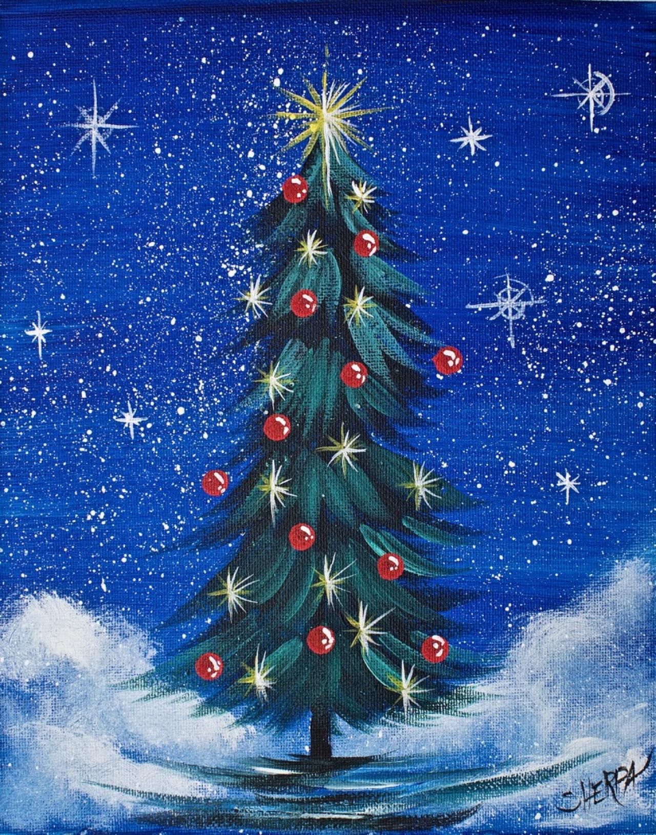 Easy Christmas Painting Ideas Awesome Simple Christmas Tree Step by Step Acrylic Painting Canvas for