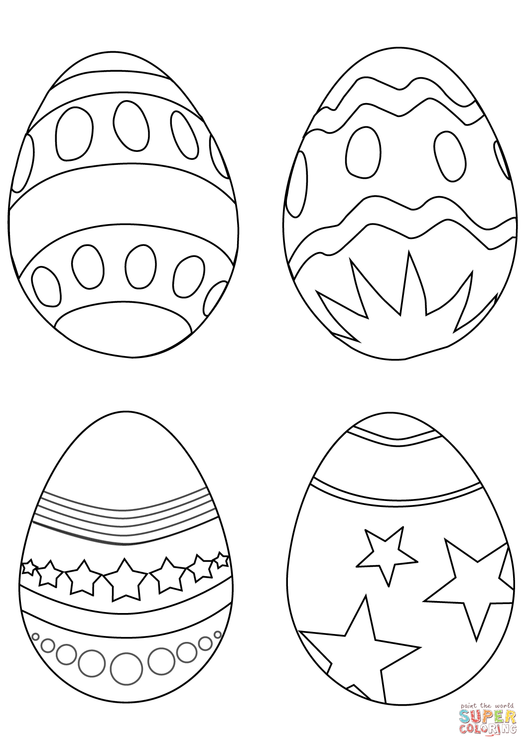 Easy Easter Egg Coloring Pages Awesome Simple Easter Eggs Coloring Page