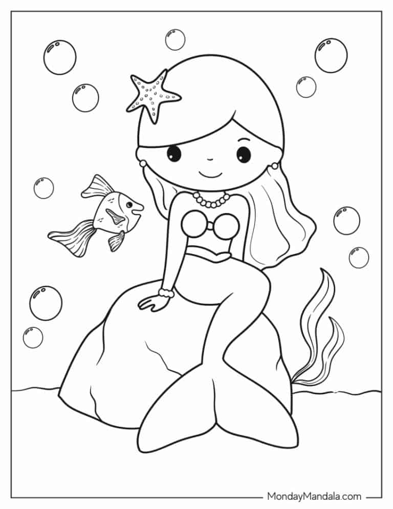 Easy Mermaid Coloring Pages Lovely 50 Mermaid Coloring Pages Free Pdf Printables