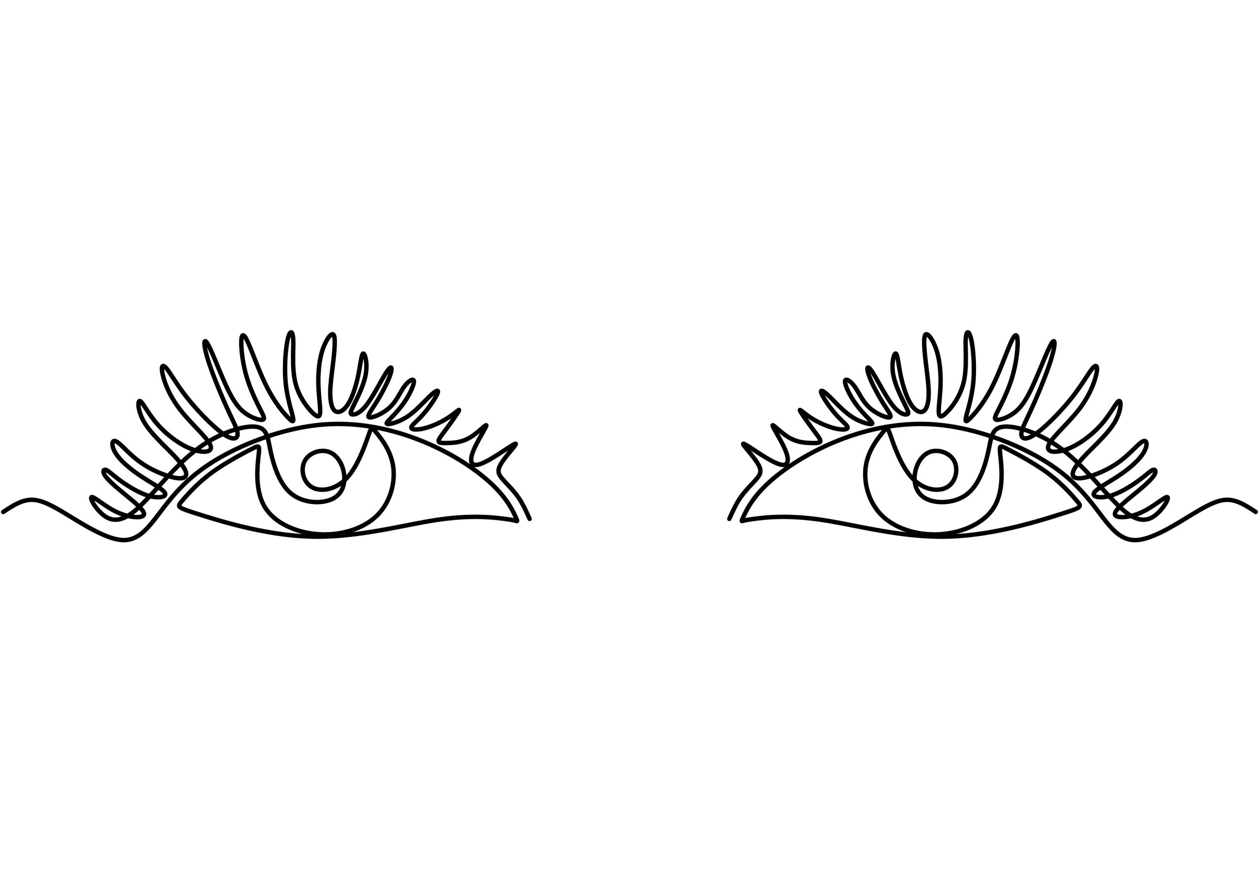 Eyes Line Art Unique E Continuous Line Drawing Of Woman Eyes Minimalistic Linear Sketch