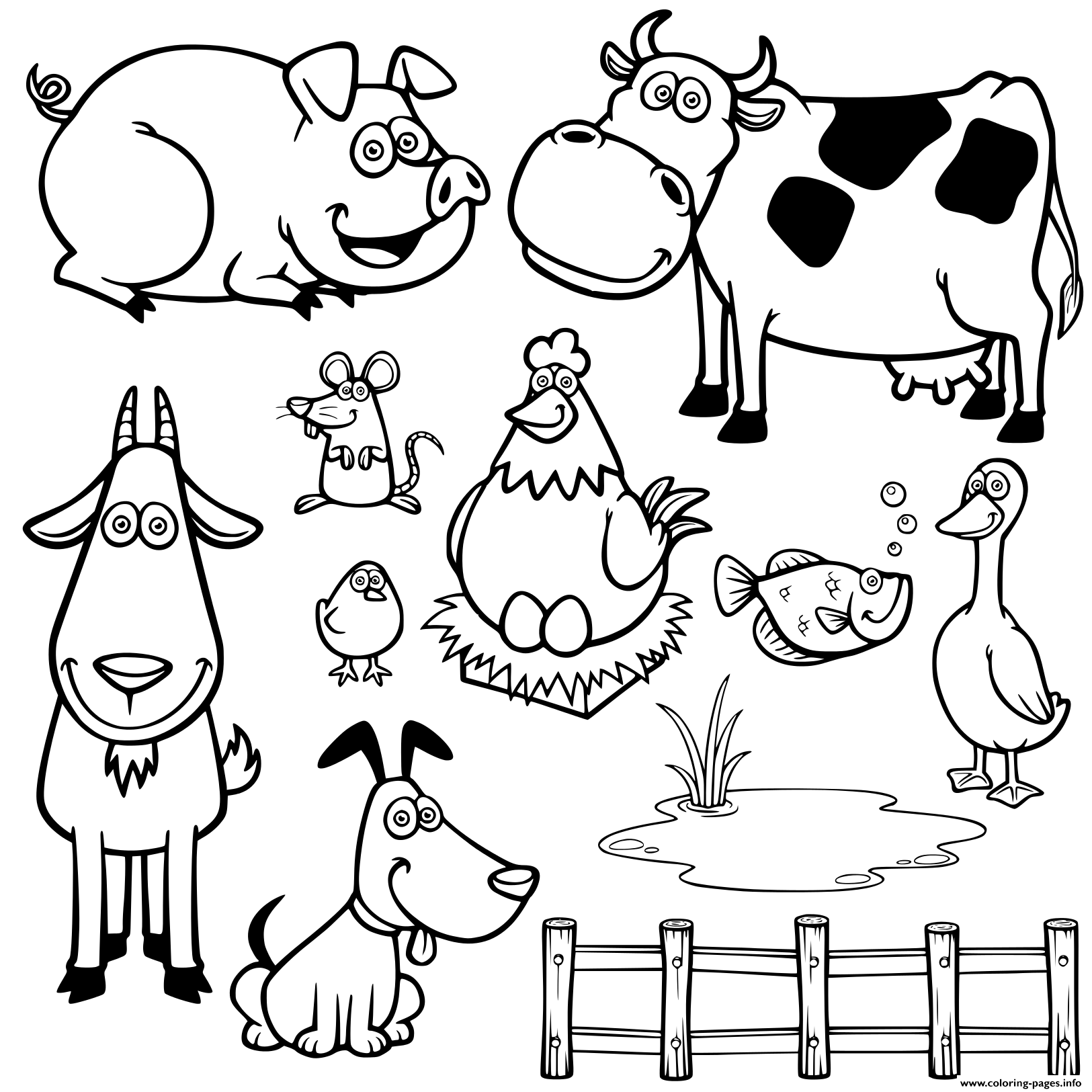 Farm Animal Coloring Best Of Cute Farm Animals Kids Coloring Page Printable