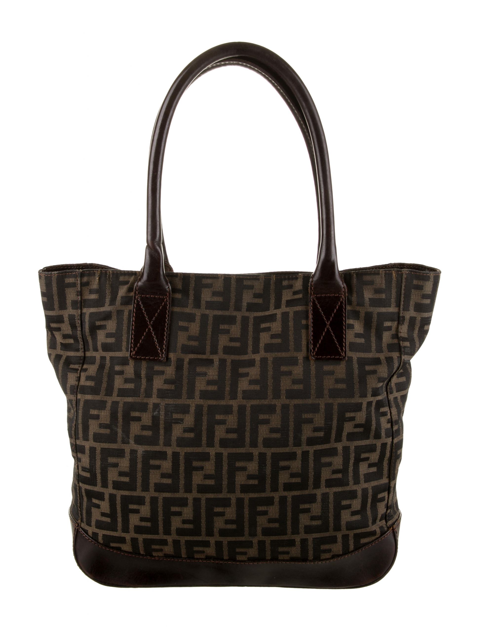 Fendi tote Bag Canvas Fresh Fendi Zucca Canvas tote Handbags Fen