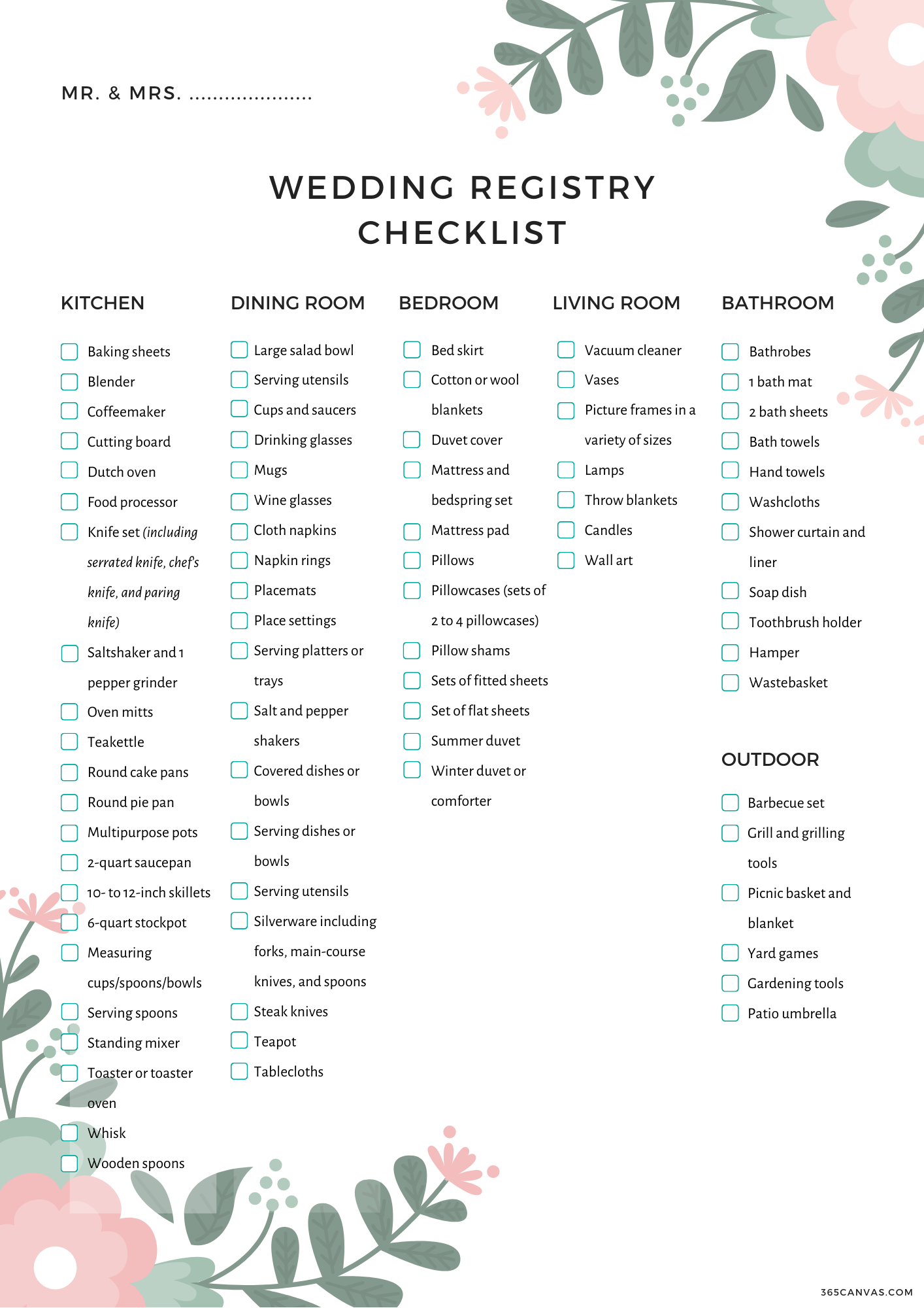 Find A Bridal Registry Elegant the Plete Wedding Registry Checklist Free Printable for Couples