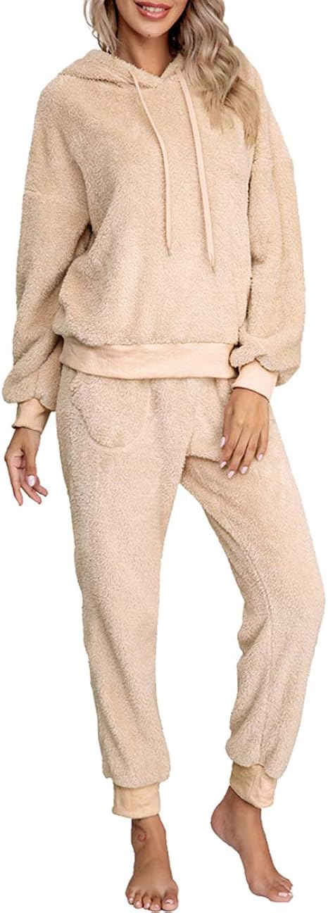 Fluffy Pj Set Elegant Fluffy Pyjama Sets for Women Girls La S Fy Snuggle Warm Fleece