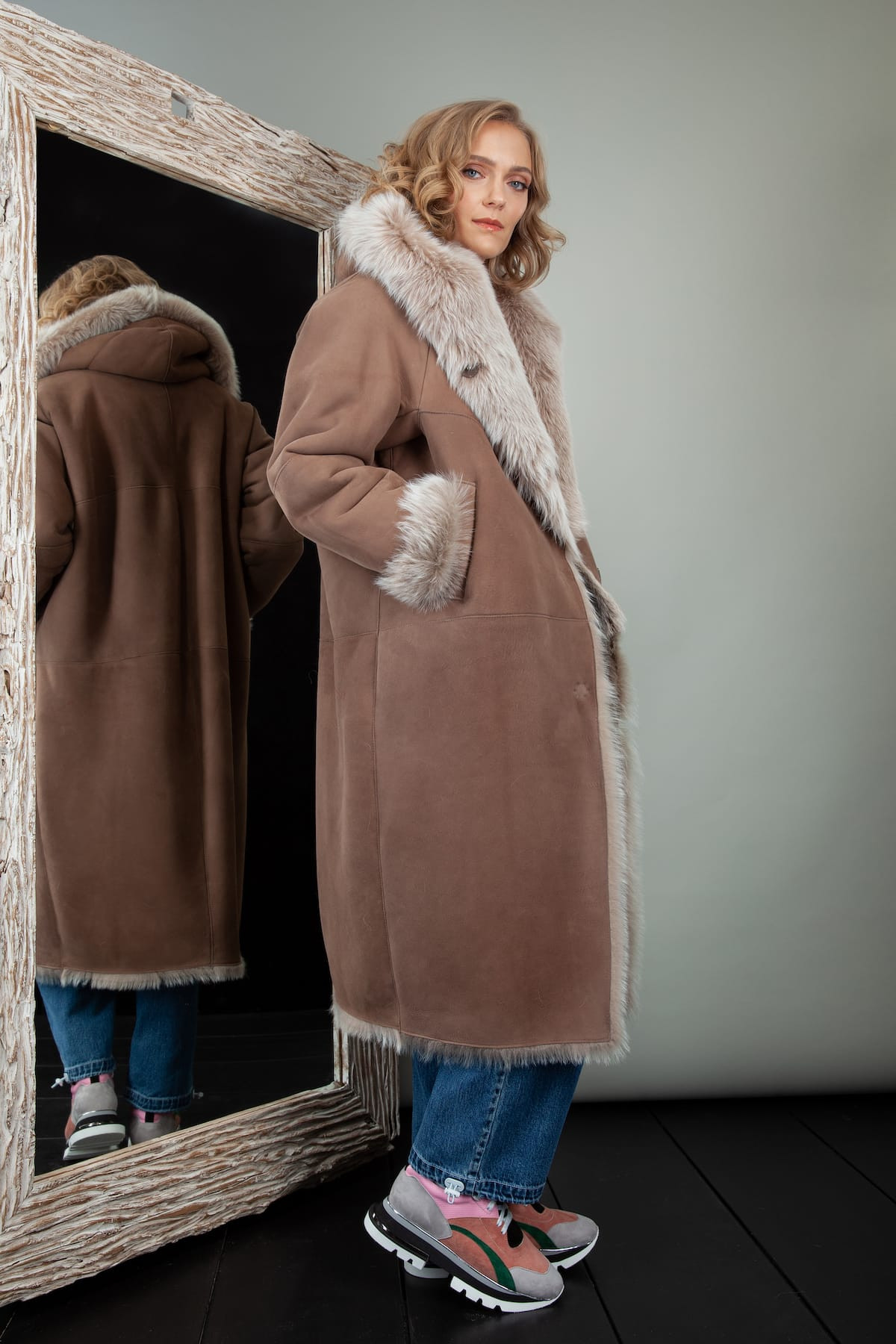 Fur Lined Coat Best Of Fur Lined Hooded Beige toscana Sheepskin Coat